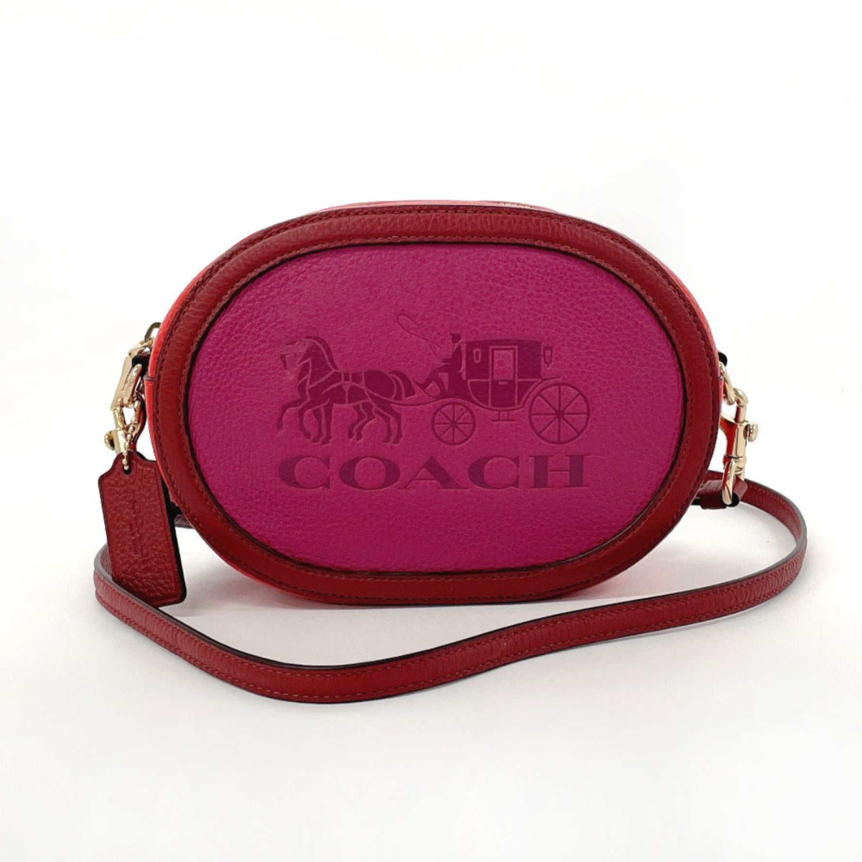 COACH Shoulder Bag Leather Pink