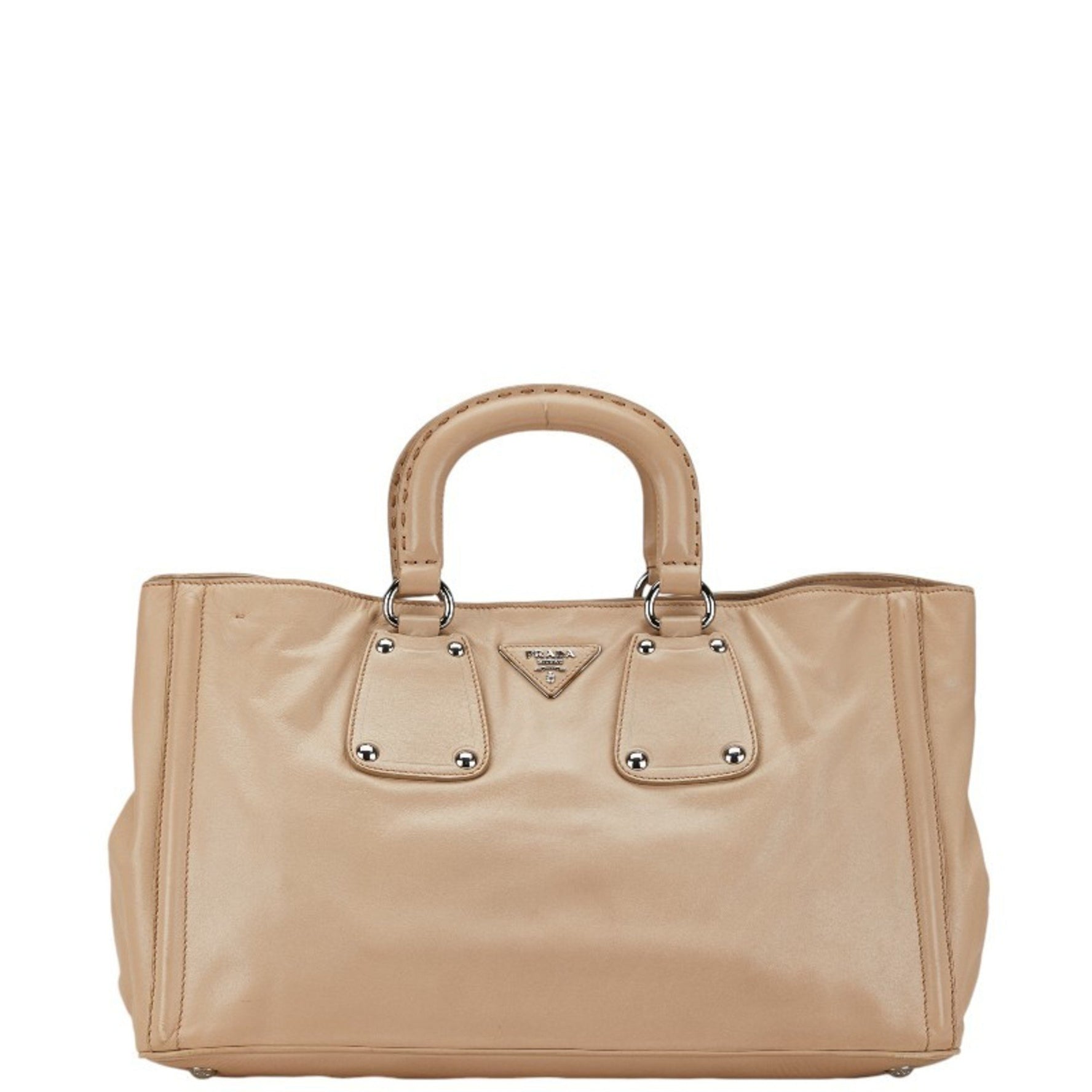 Prada Triangle Plate Handbag Leather