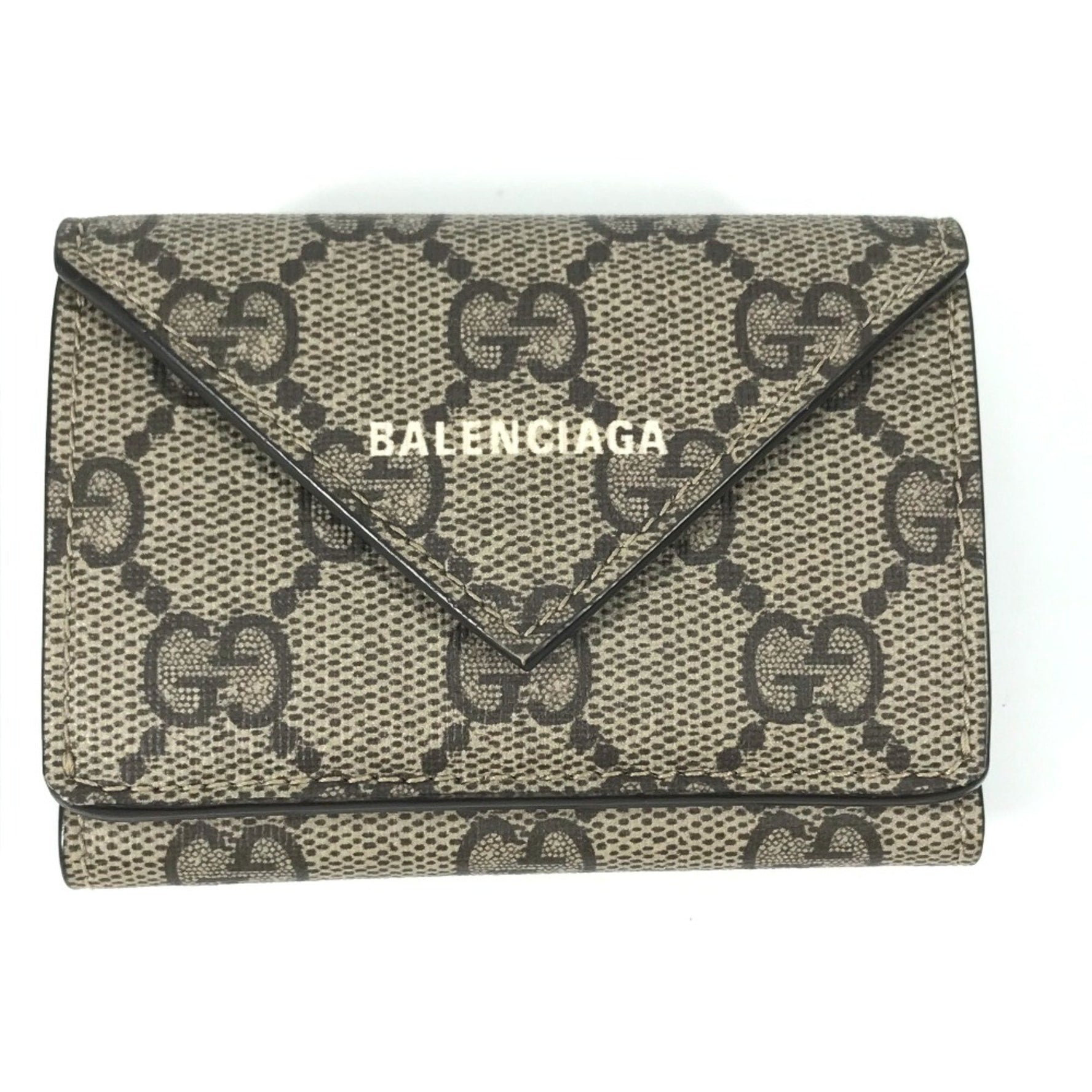 Gucci BALENCIAGA Balenciaga collaboration The Hacker Project Trifold wallet White