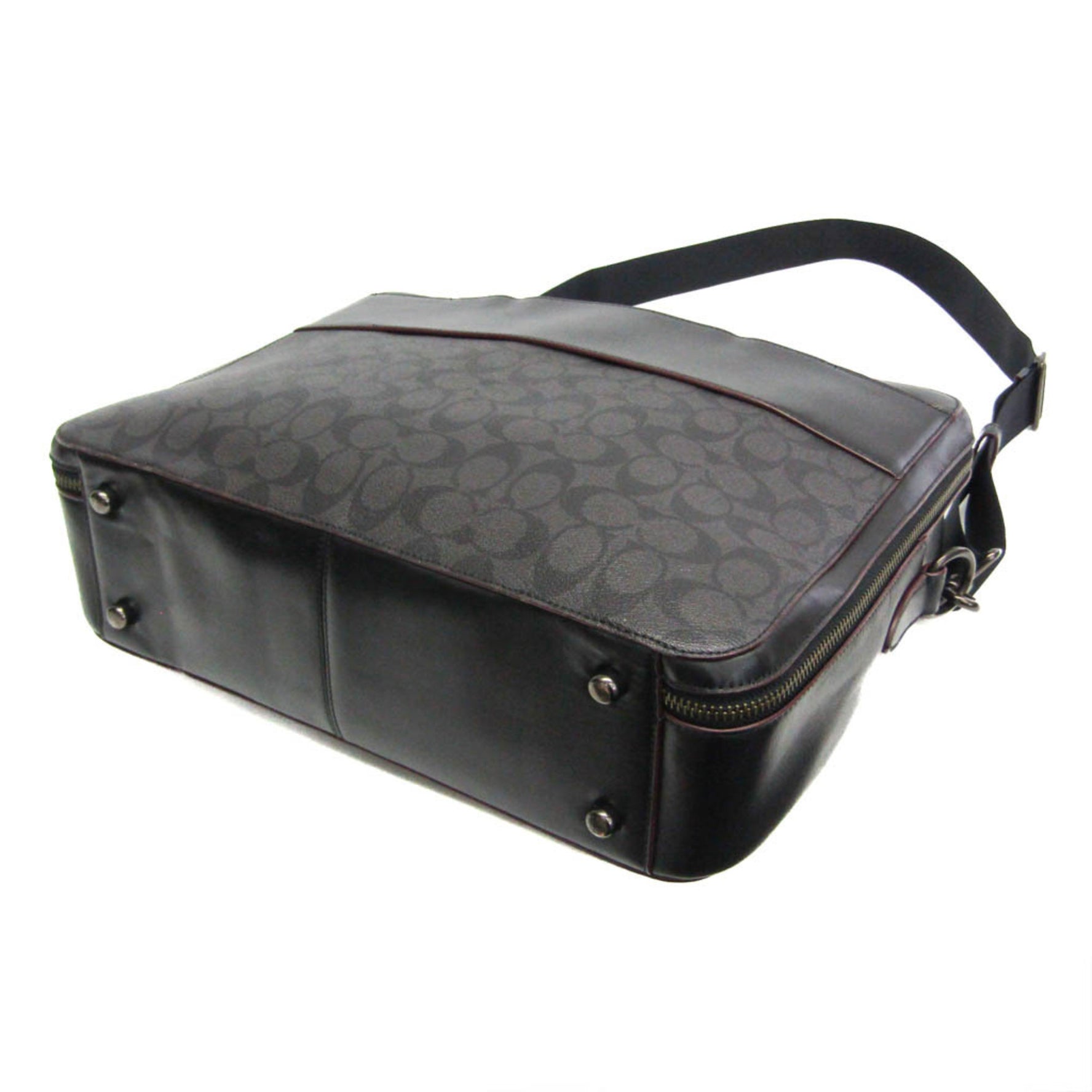 Coach Signature PVC,Leather Briefcase,Shoulder Bag Black,Gray