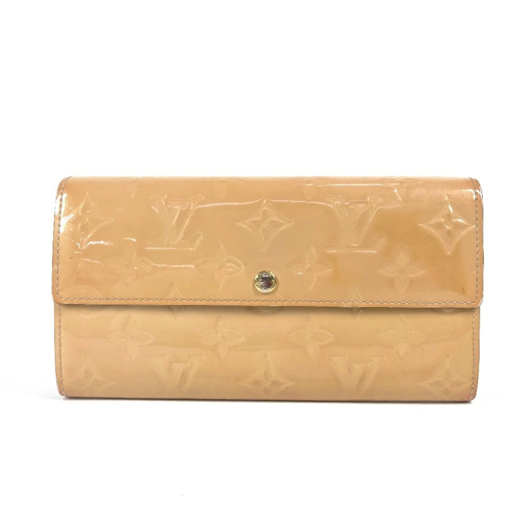 Louis Vuitton Monogram Vernis Portefeuille Sarah Long Wallet Bi-fold Flap Rose Angelique Pink