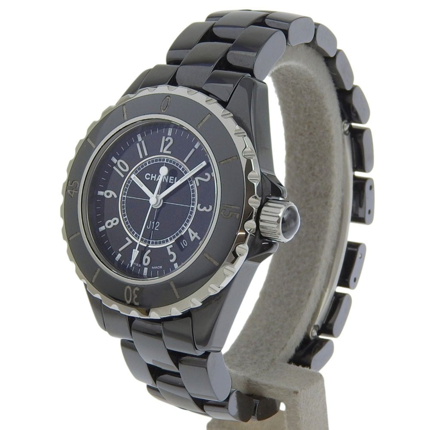 CHANEL Watch Ceramic Quartz Analog Display Black Dial