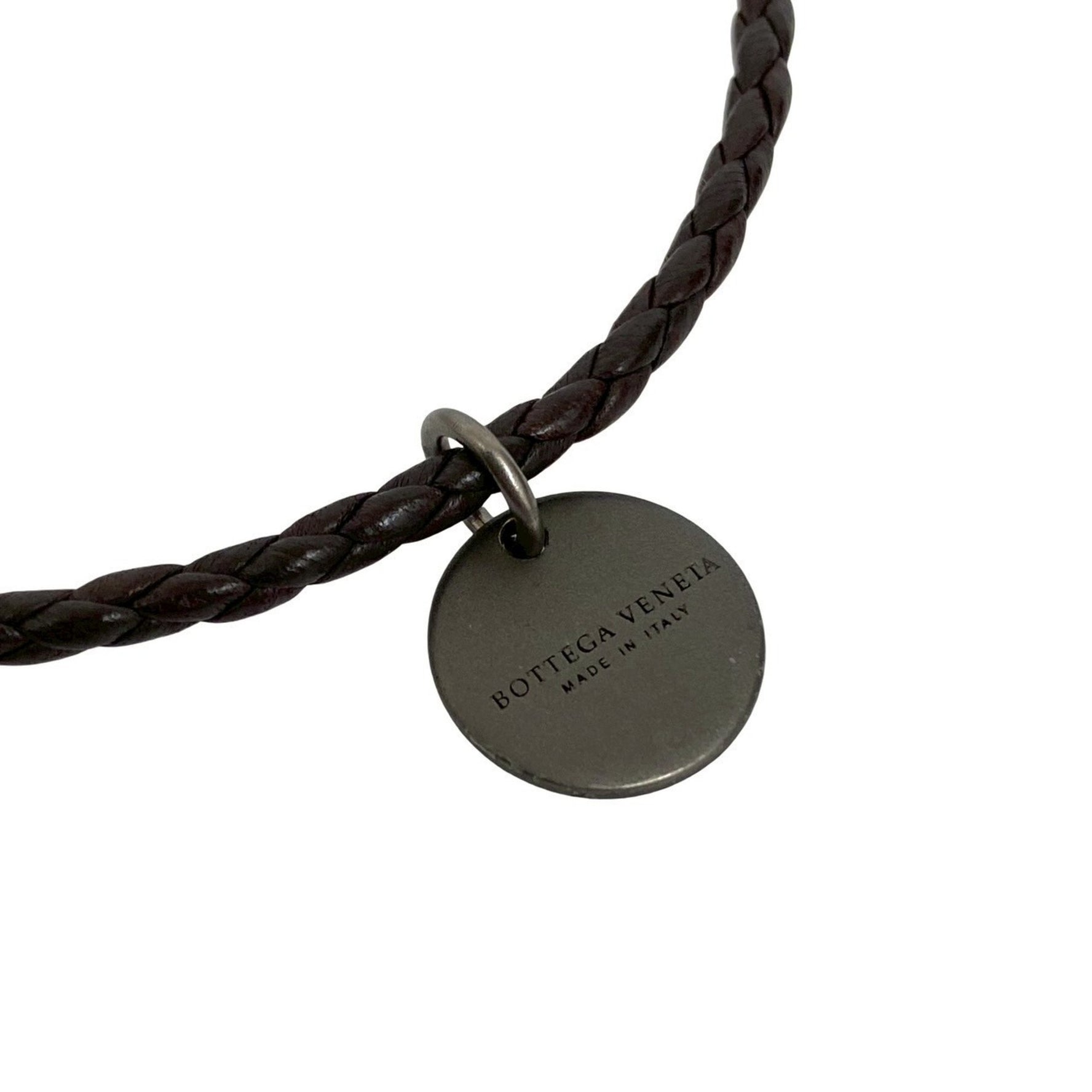 BOTTEGA VENETA Intrecciato Logo Top Leather Bracelet 386-2