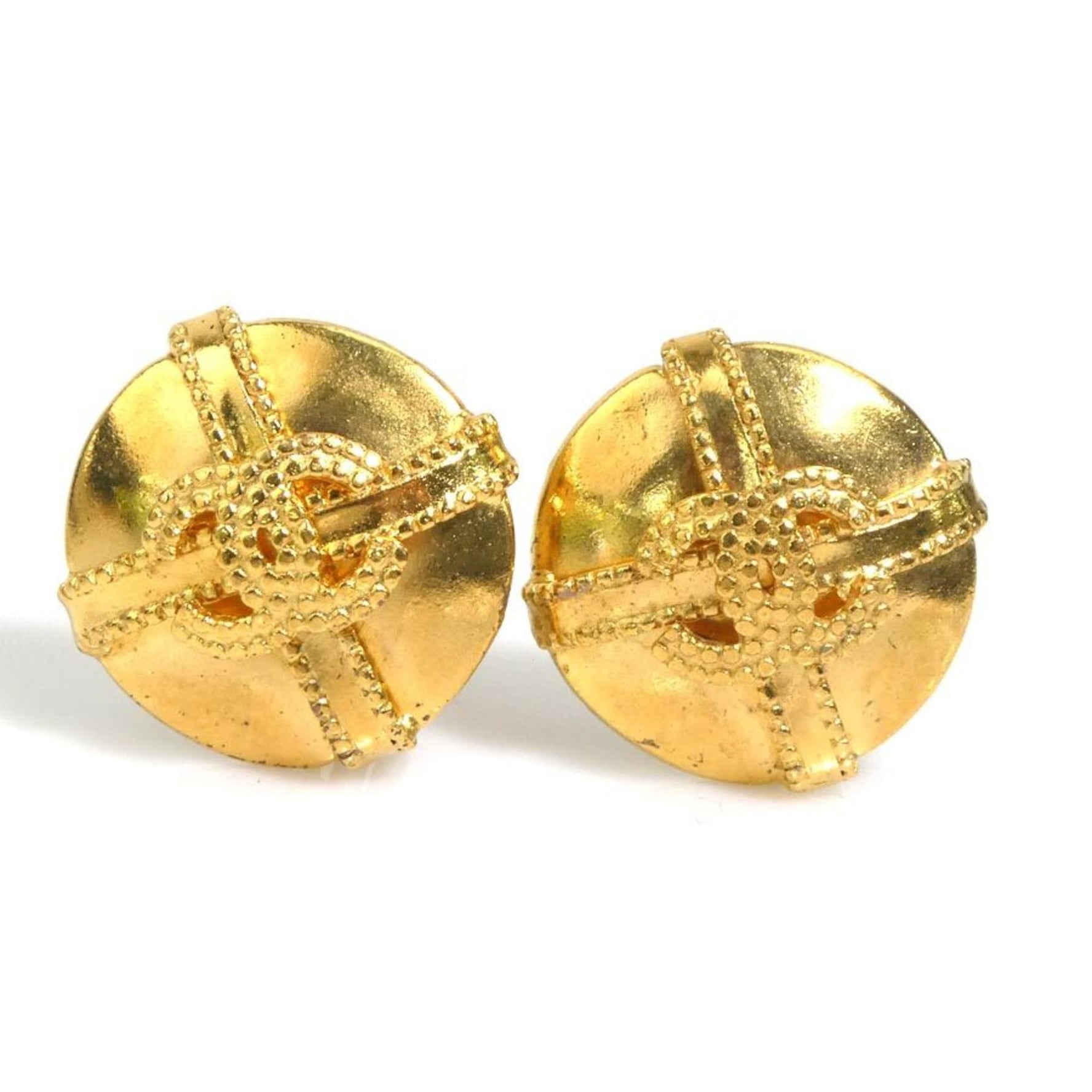 CHANEL Coco Mark Metal Earrings