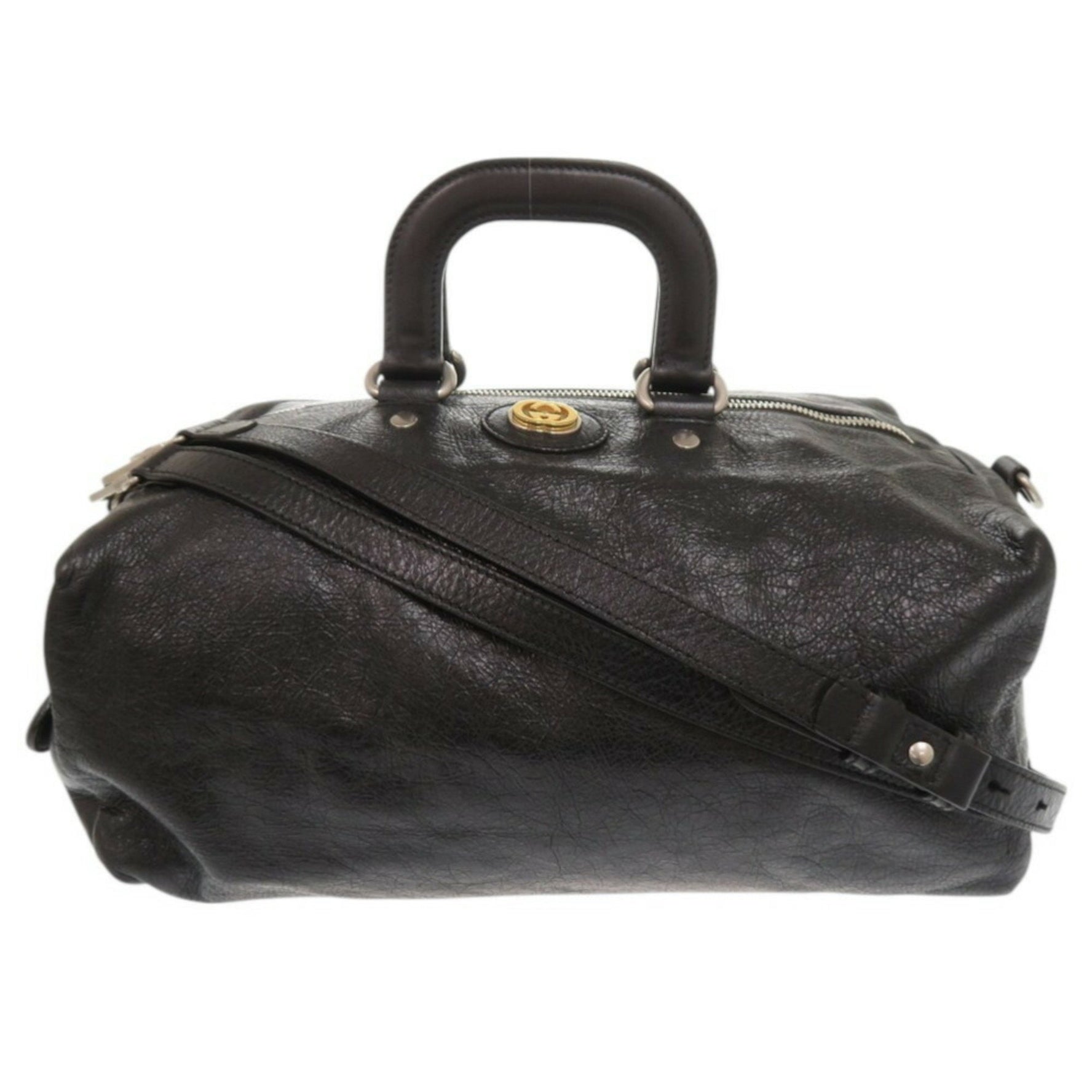 Gucci Interlocking G Leather Boston Bag Shoulder Backpack