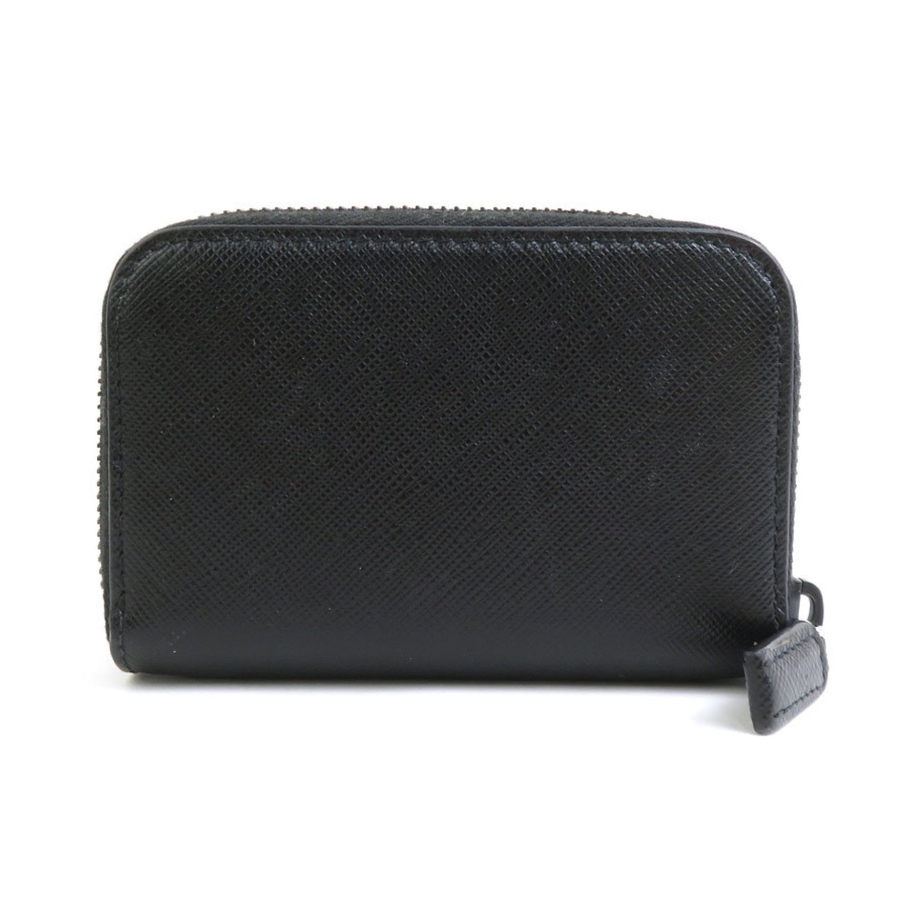PRADA wallet/coin case leather black silver men women w0893a