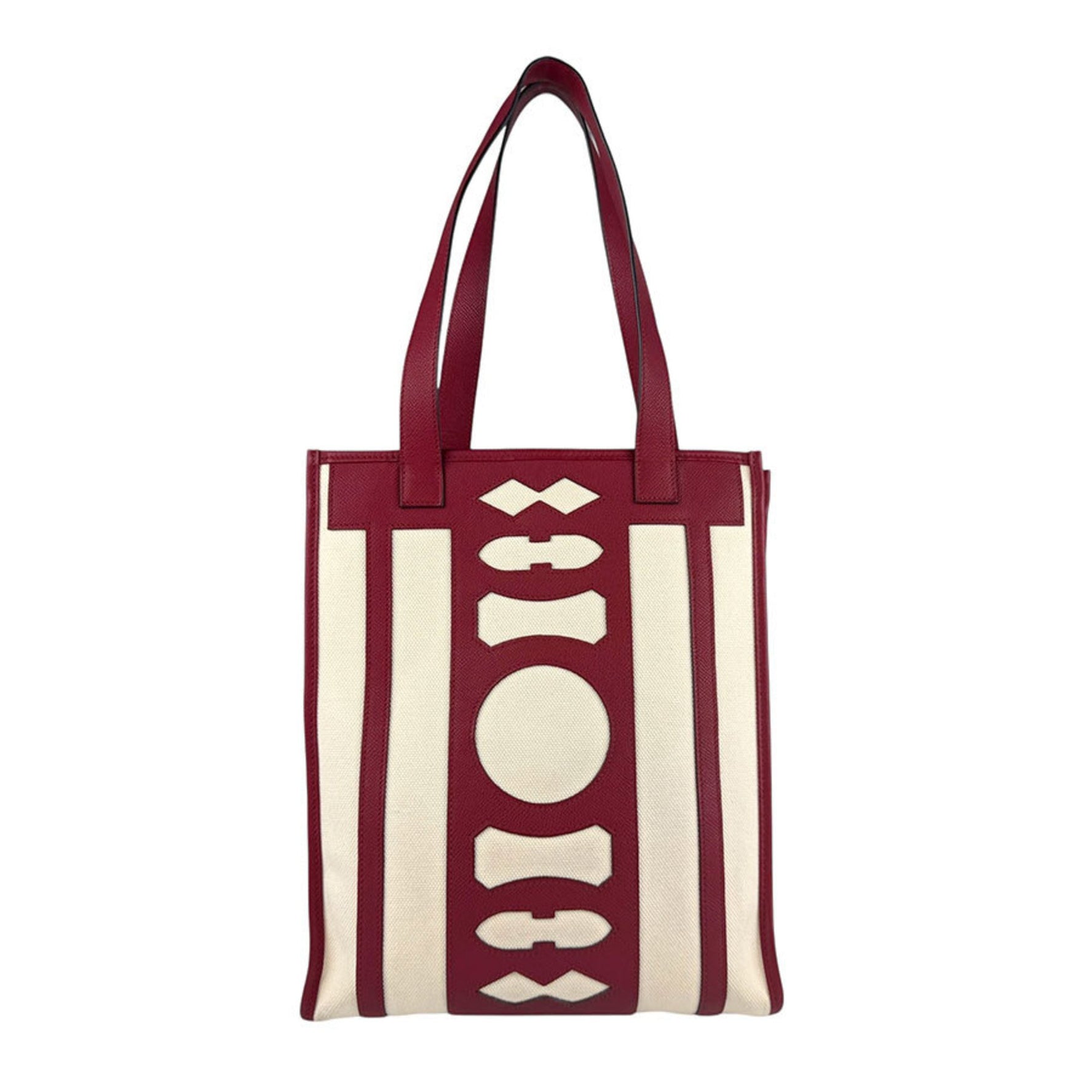 Hermes Hermès Petit H Dreamcatcher Shoulder Bag in Toile H, Epsom Leather, Rouge Grenat