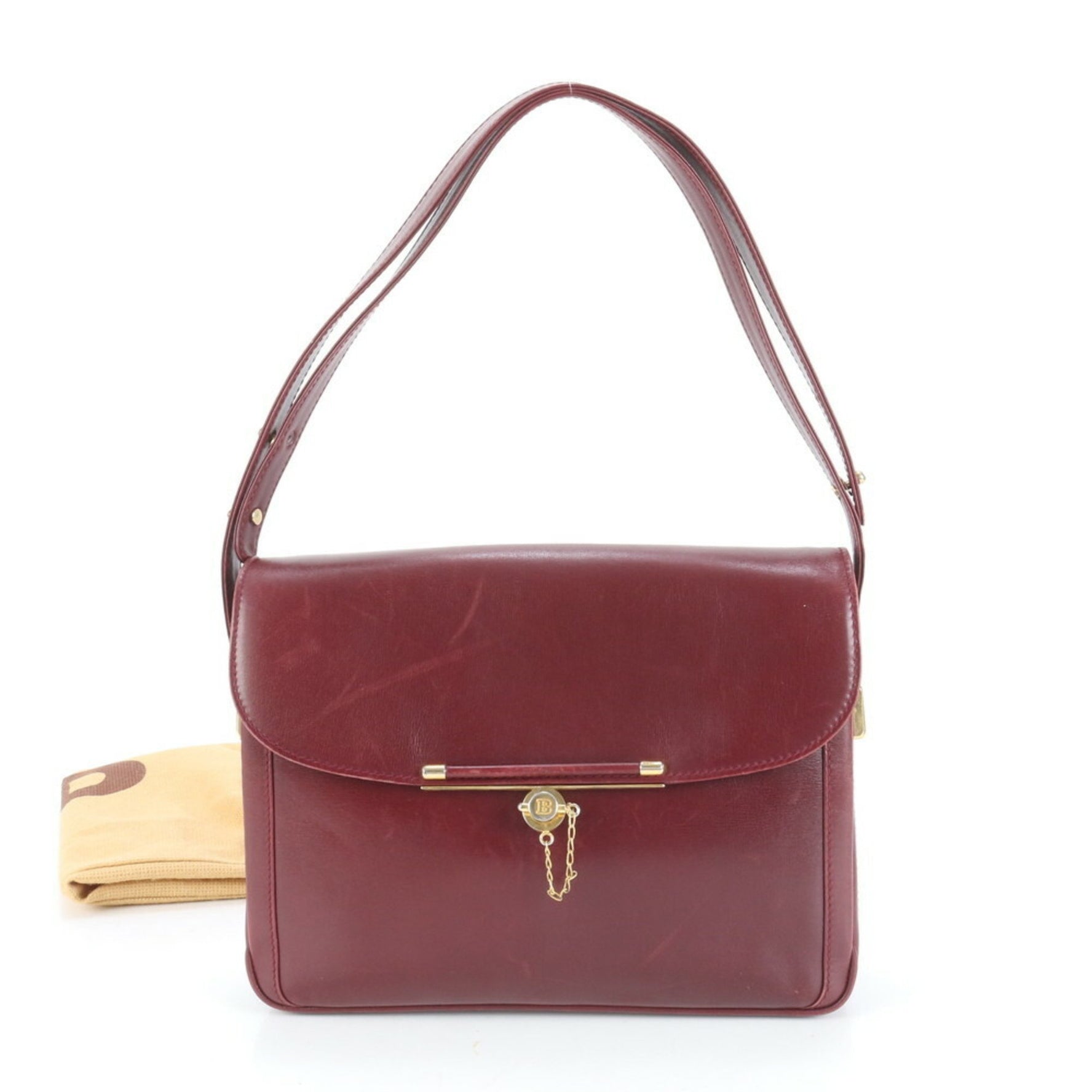 Bally leather shoulder bag, handbag, tote bag with gold hardware