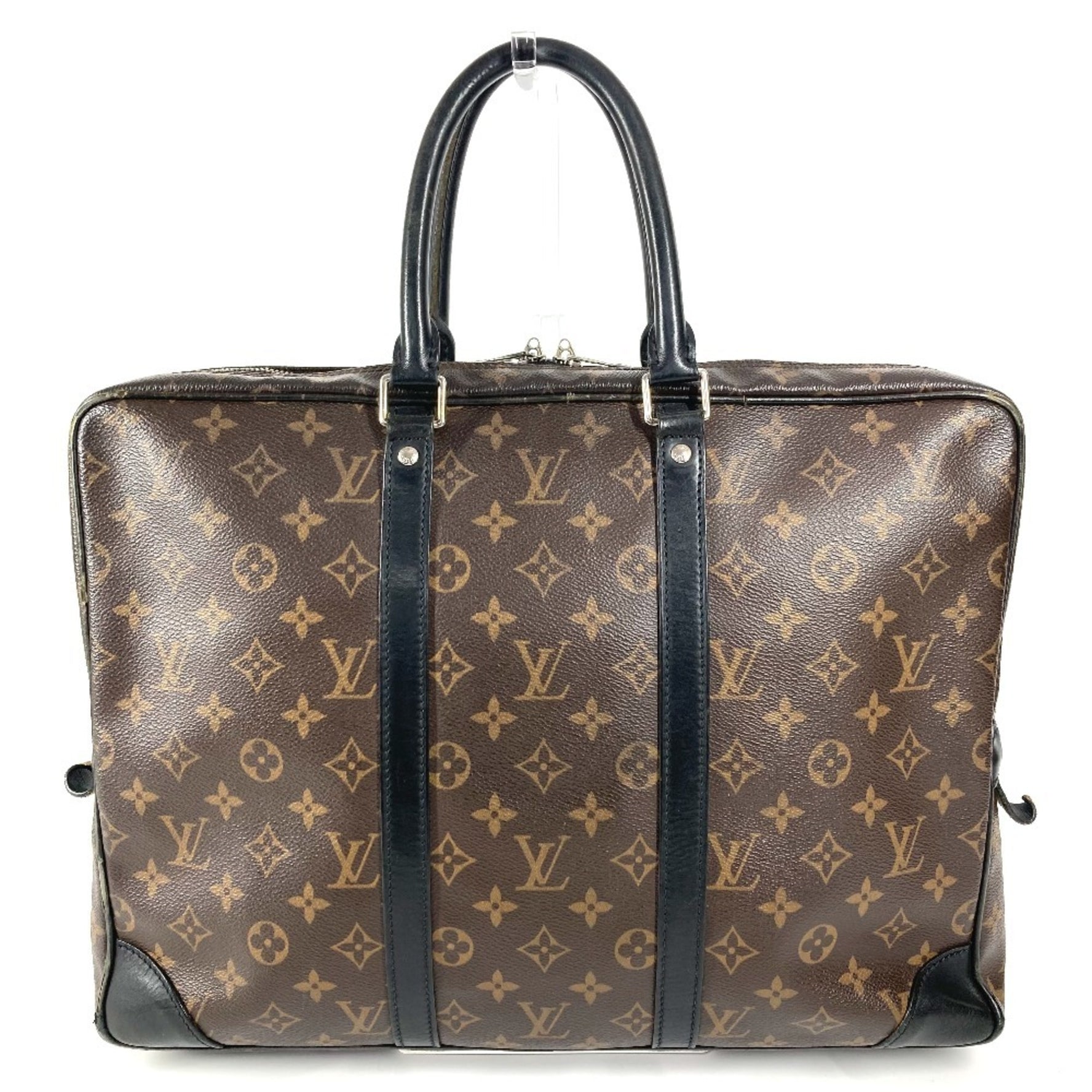 Louis Vuitton Monogram Macassar Porte-Document Voyage PDV Bag Tote Business Canvas Men's Brown