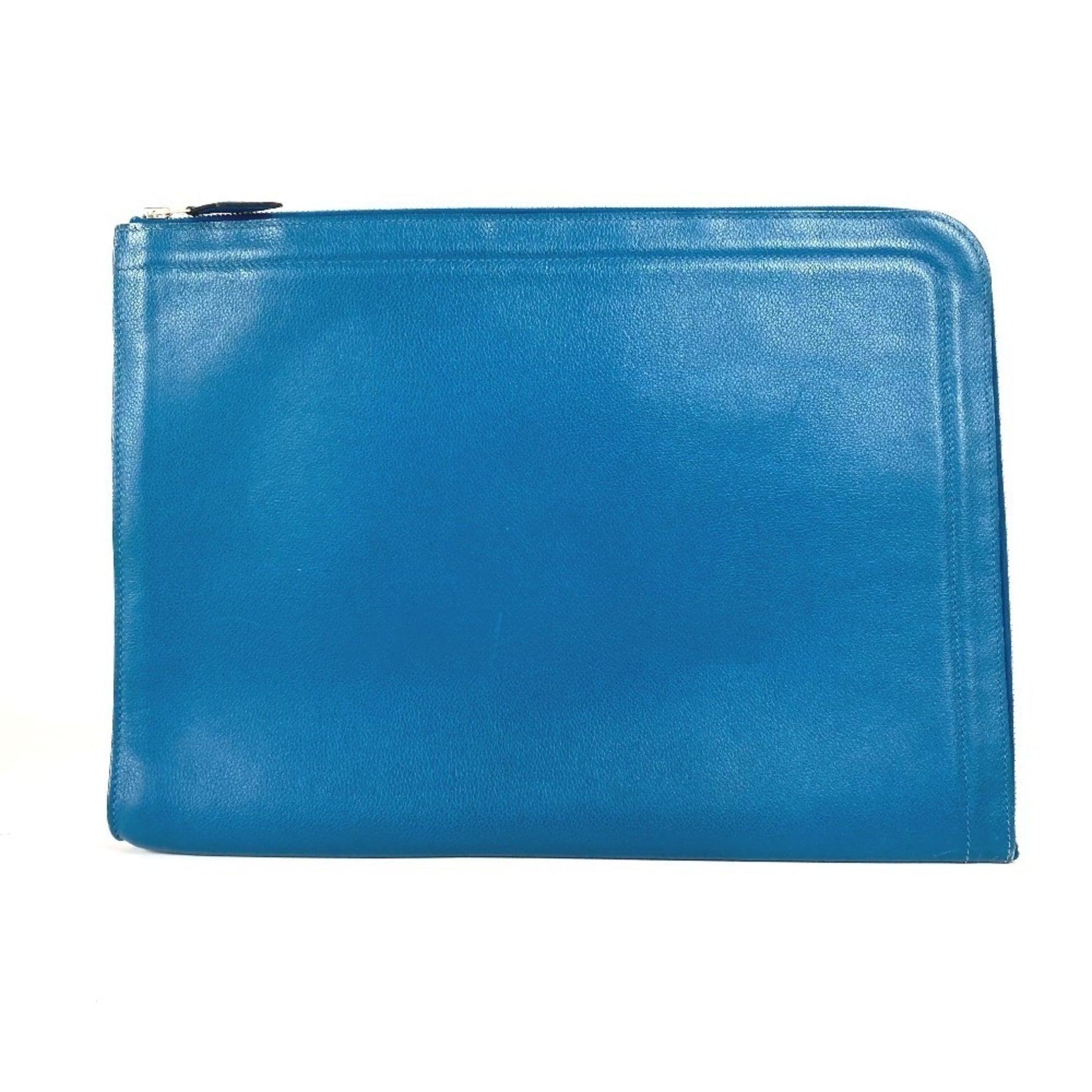 HERMES L-shaped zipper bag pouch second clutch leather men women