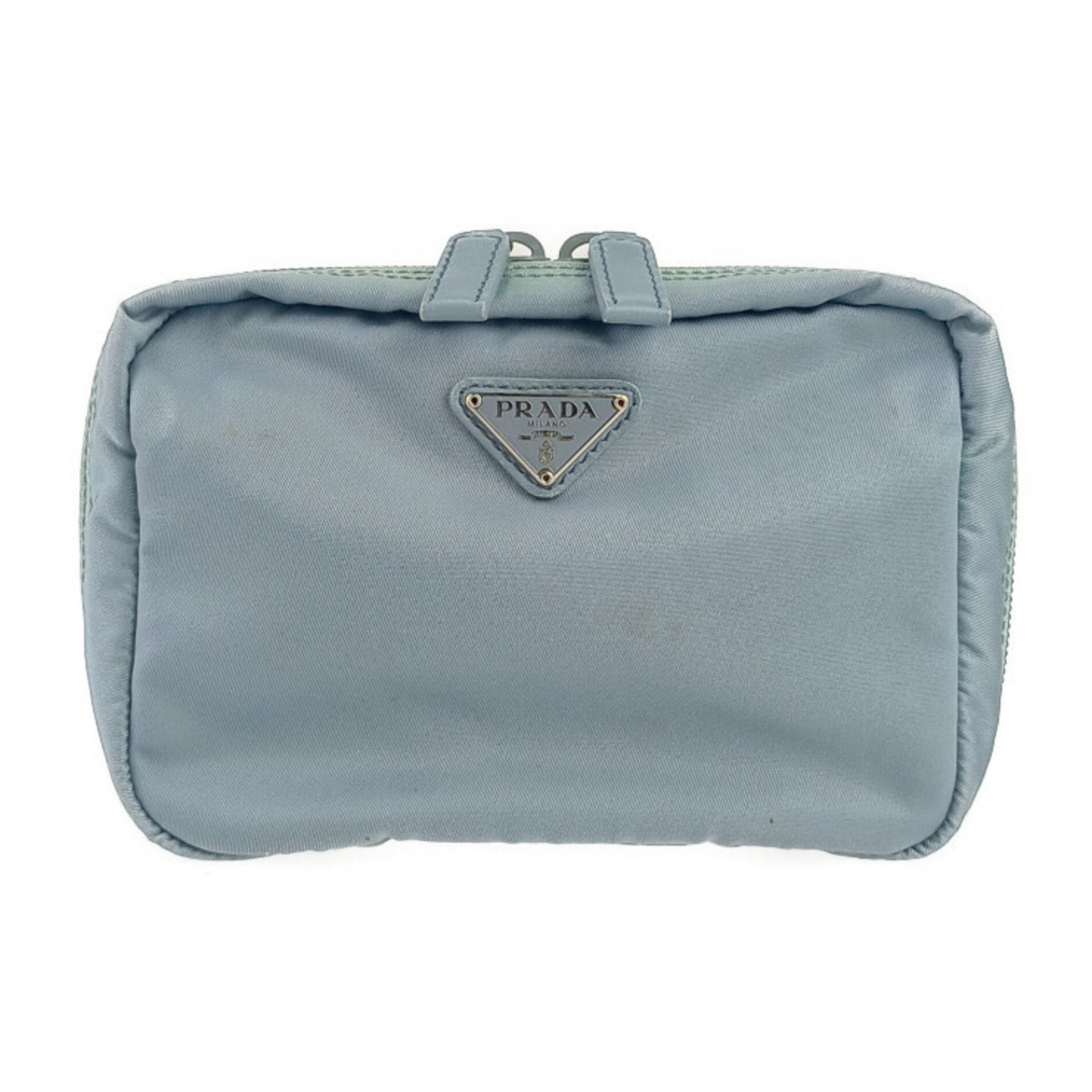 PRADA Light Blue Tessuto Nylon x Leather