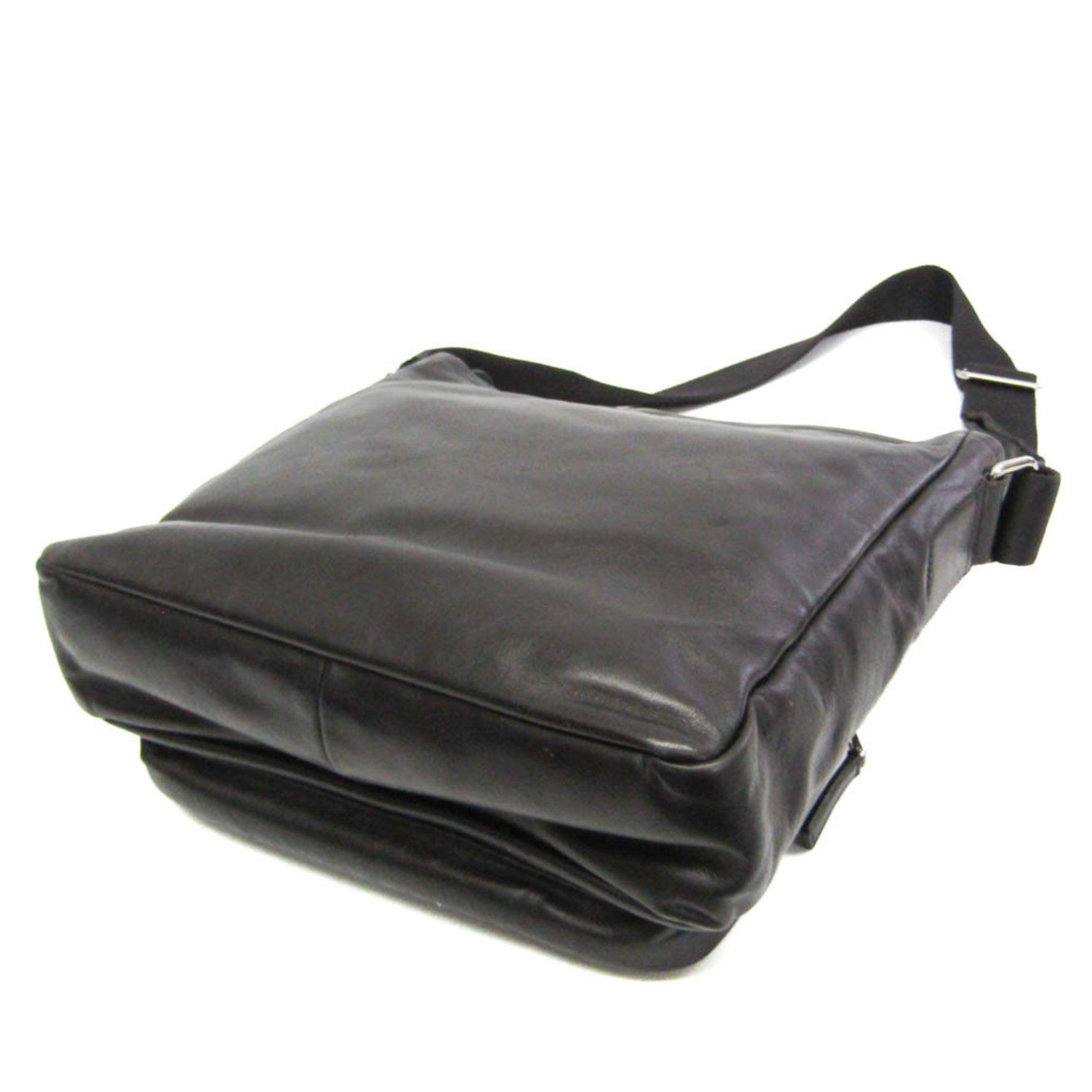 Prada BANDOLIERA VA0785 Women's Leather Shoulder Bag Black