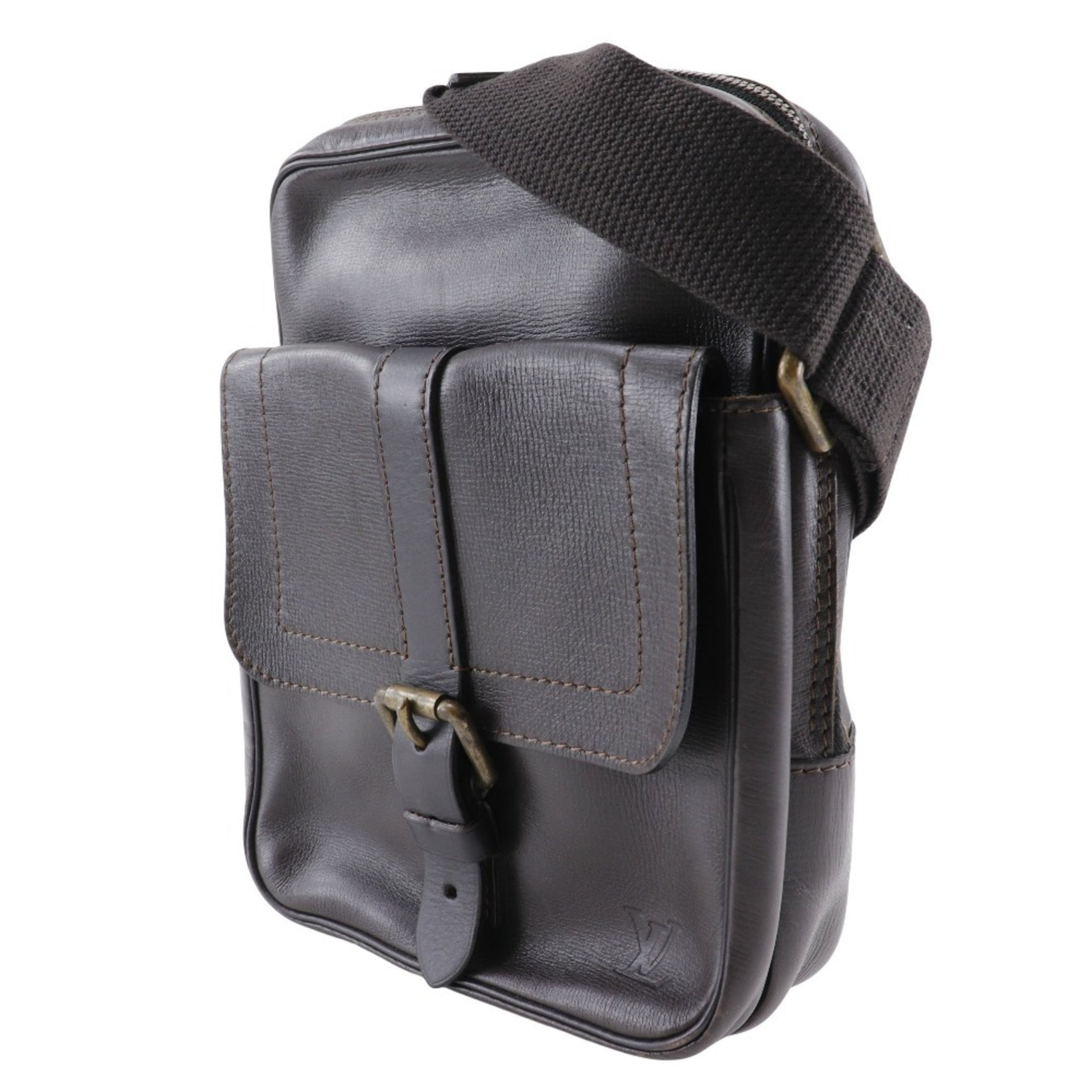 Louis Vuitton Irokuwa Shoulder Bag Utah Leather Cafe 2007 Brown Double