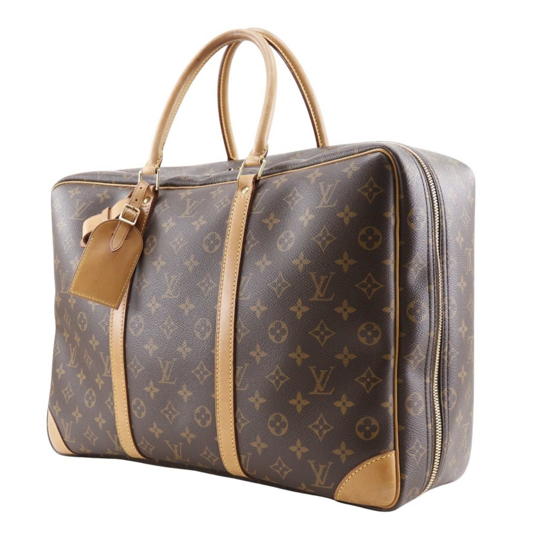 Louis Vuitton Sirius 45 Boston Bag Monogram Canvas 1999 Brown Double Unisex