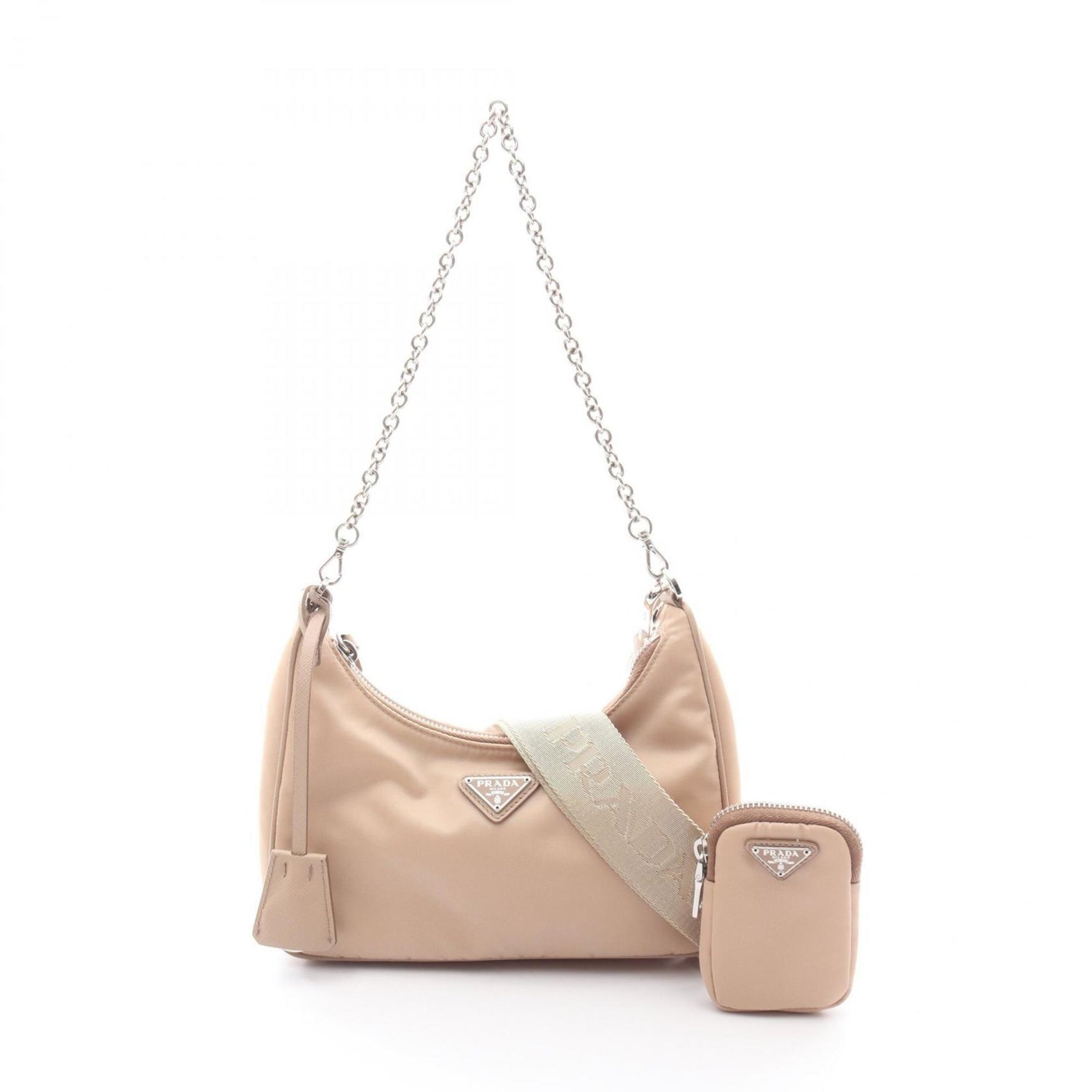 Prada Re-Edition 2006 Embroidered Drill Riamo Fi Shoulder Bag in Nylon and Saffiano Leather