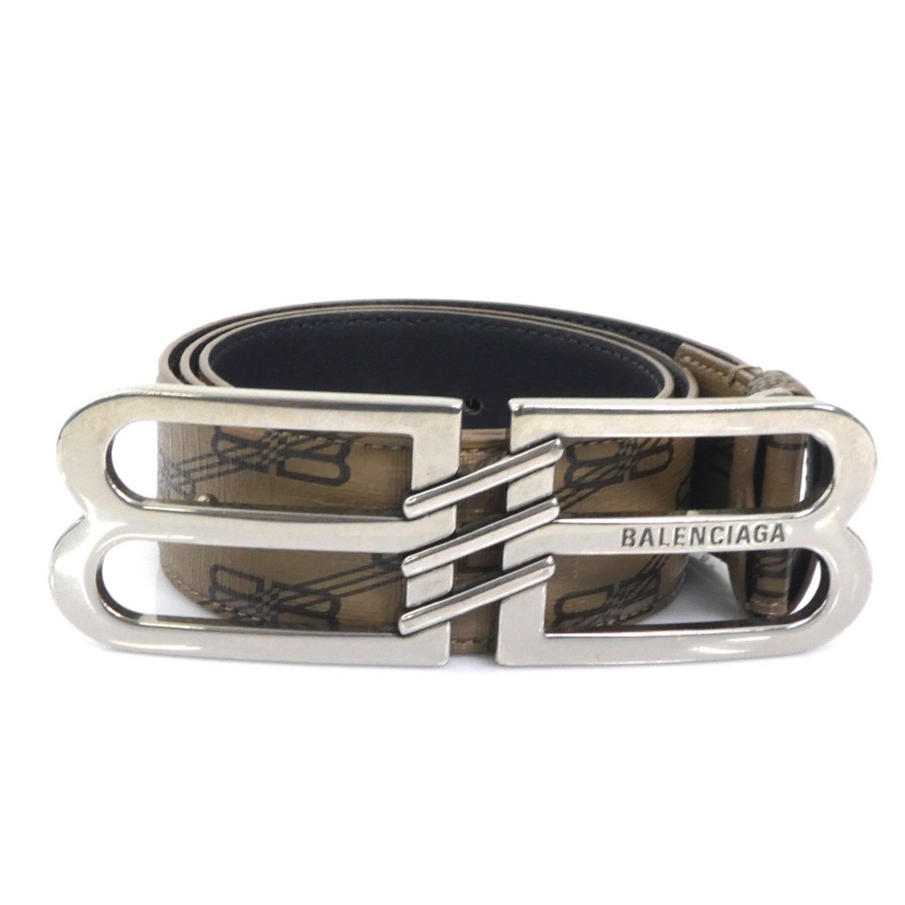 Balenciaga Belt, Coated Canvas, Brown and Black, Men's
