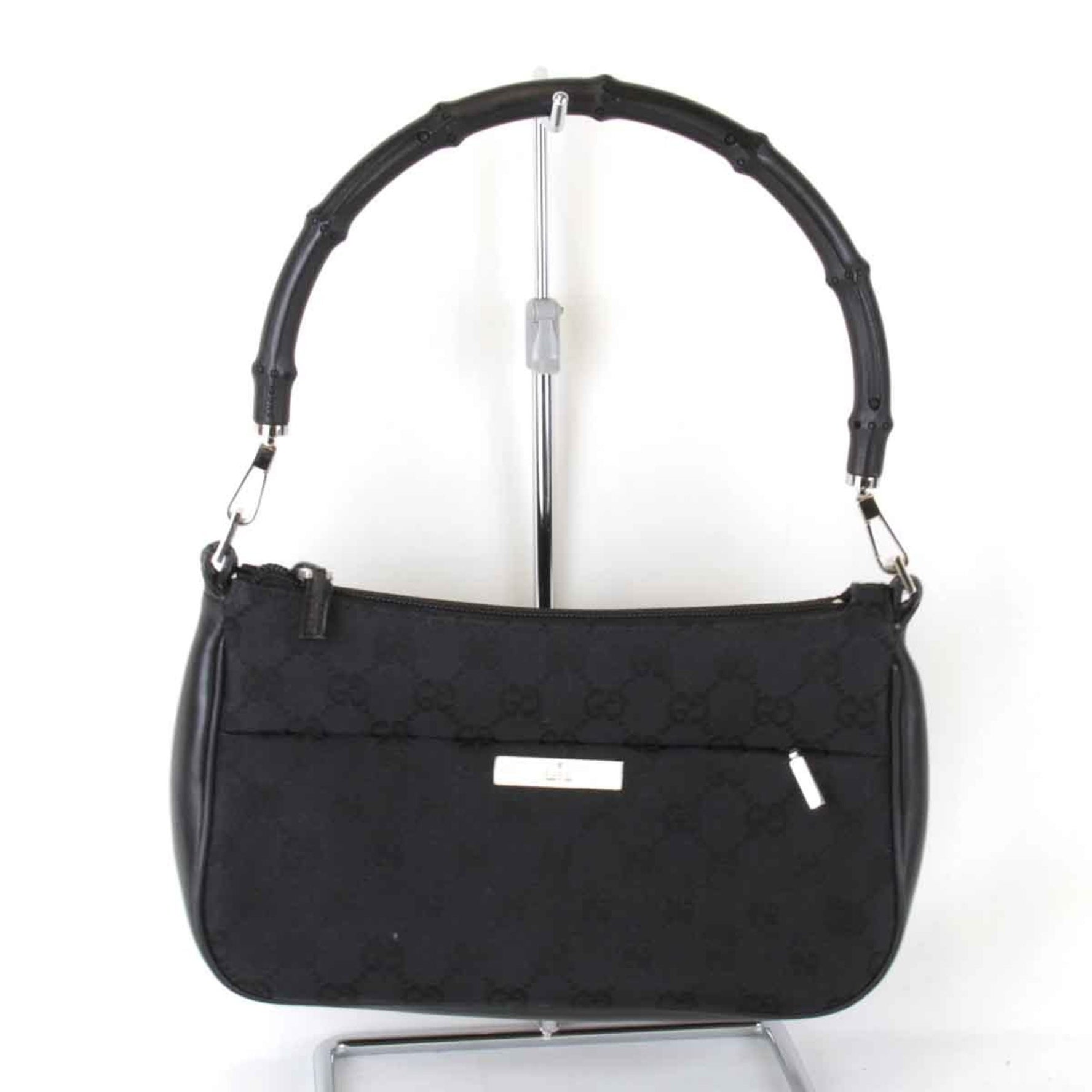 GUCCI 001-3870 001274 Handbag Bamboo/GG Canvas