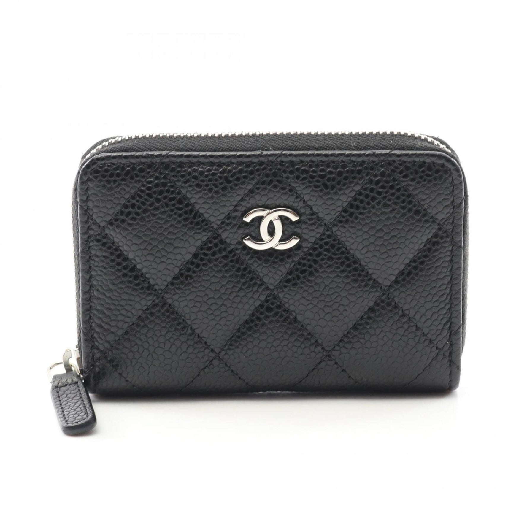 CHANEL Classic Zip Coin Purse, Wallet/Coin Case, Leather Grained Calfskin