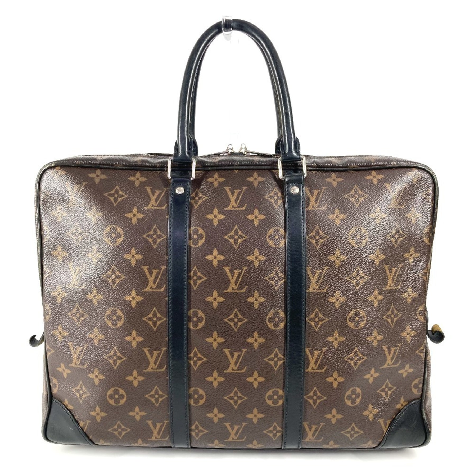 Louis Vuitton Monogram Macassar Porte-Document Voyage PDV Bag Tote Business Canvas Men's Brown