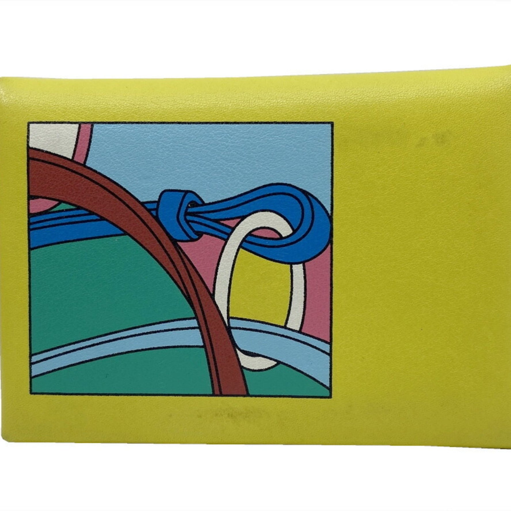 HERMES Calvi Duo B-stamped, 2023, Swift Selle en Desordres Yellow, Business Card Case, Coin Purse, Men's and