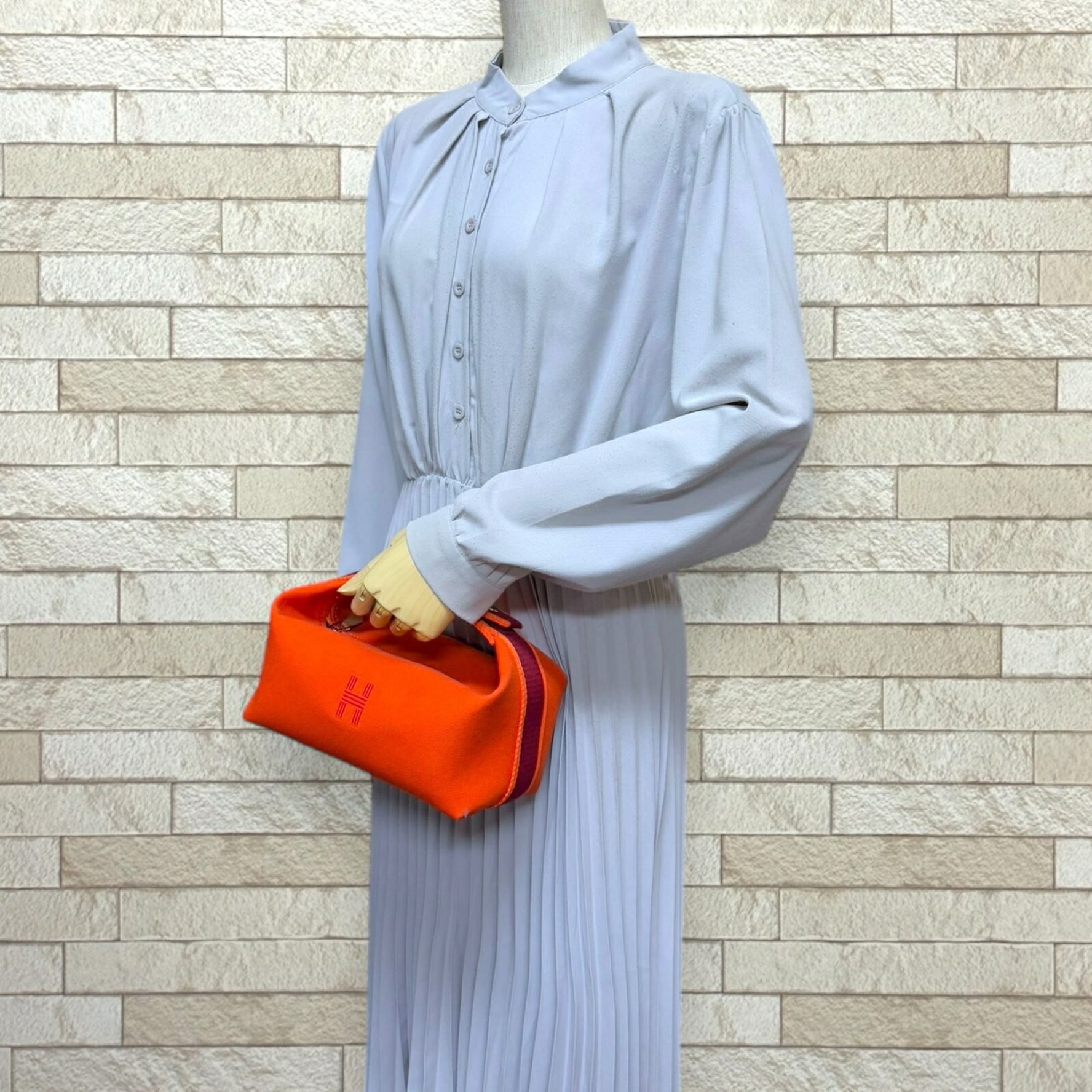 Hermes Bride à Black PM Pouch Cotton Canvas