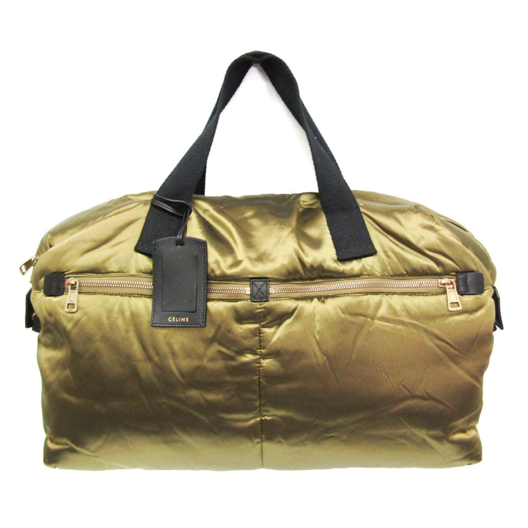 Celine Nylon Boston Bag Black,Khaki