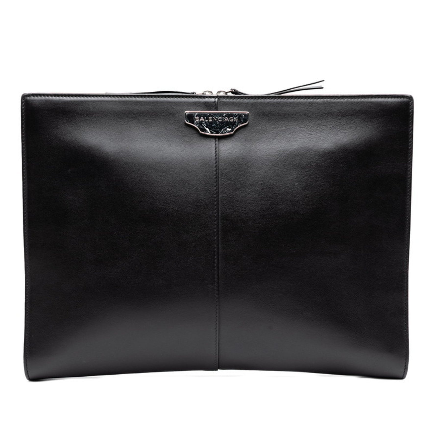 Balenciaga logo clutch bag/second bag in leather .