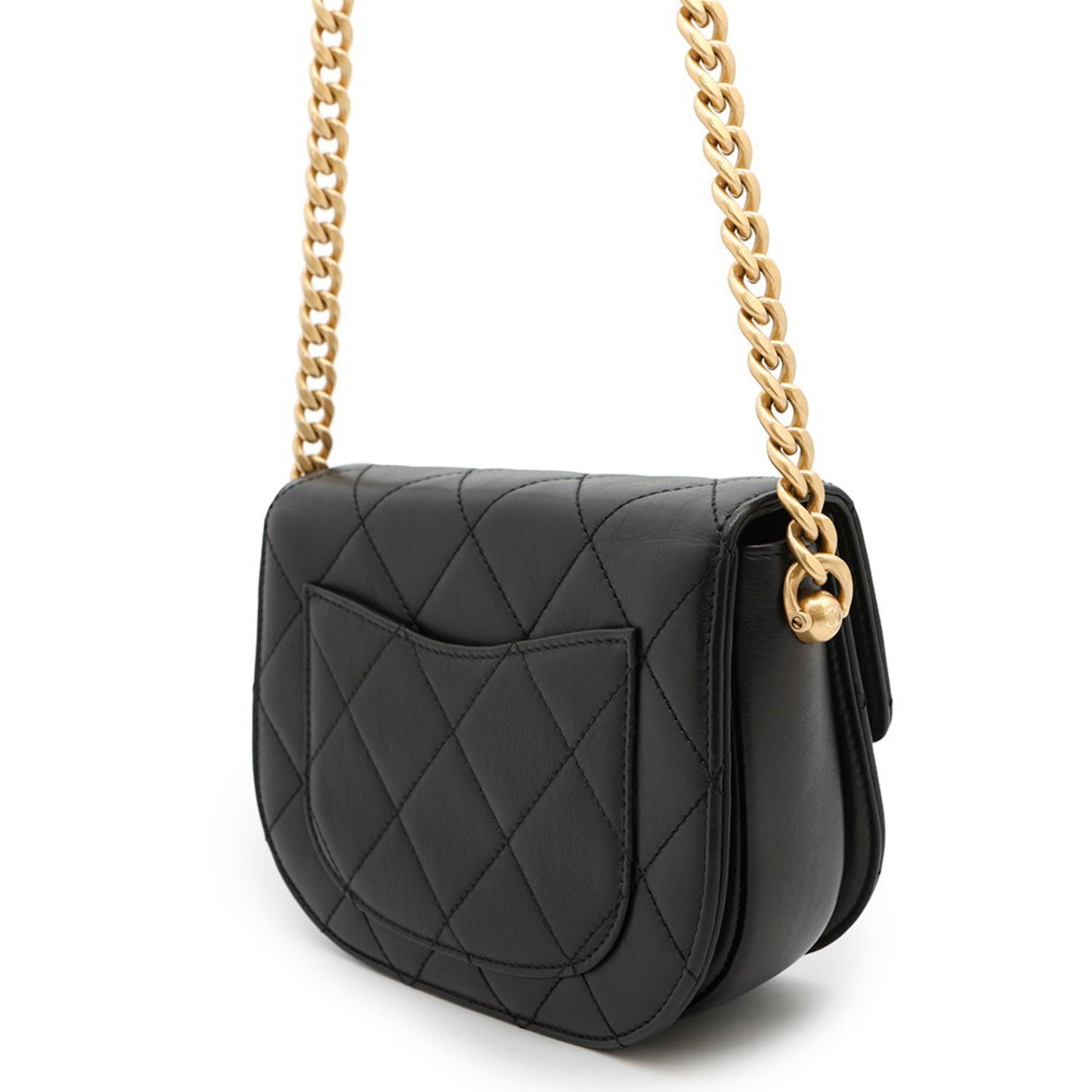 Chanel Chain Shoulder Bag with Coco Mark and Matelasse Lambskin