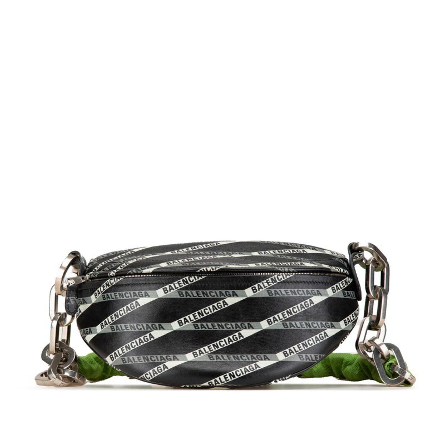 Balenciaga Souvenir Waist Bag Body Black Green Leather