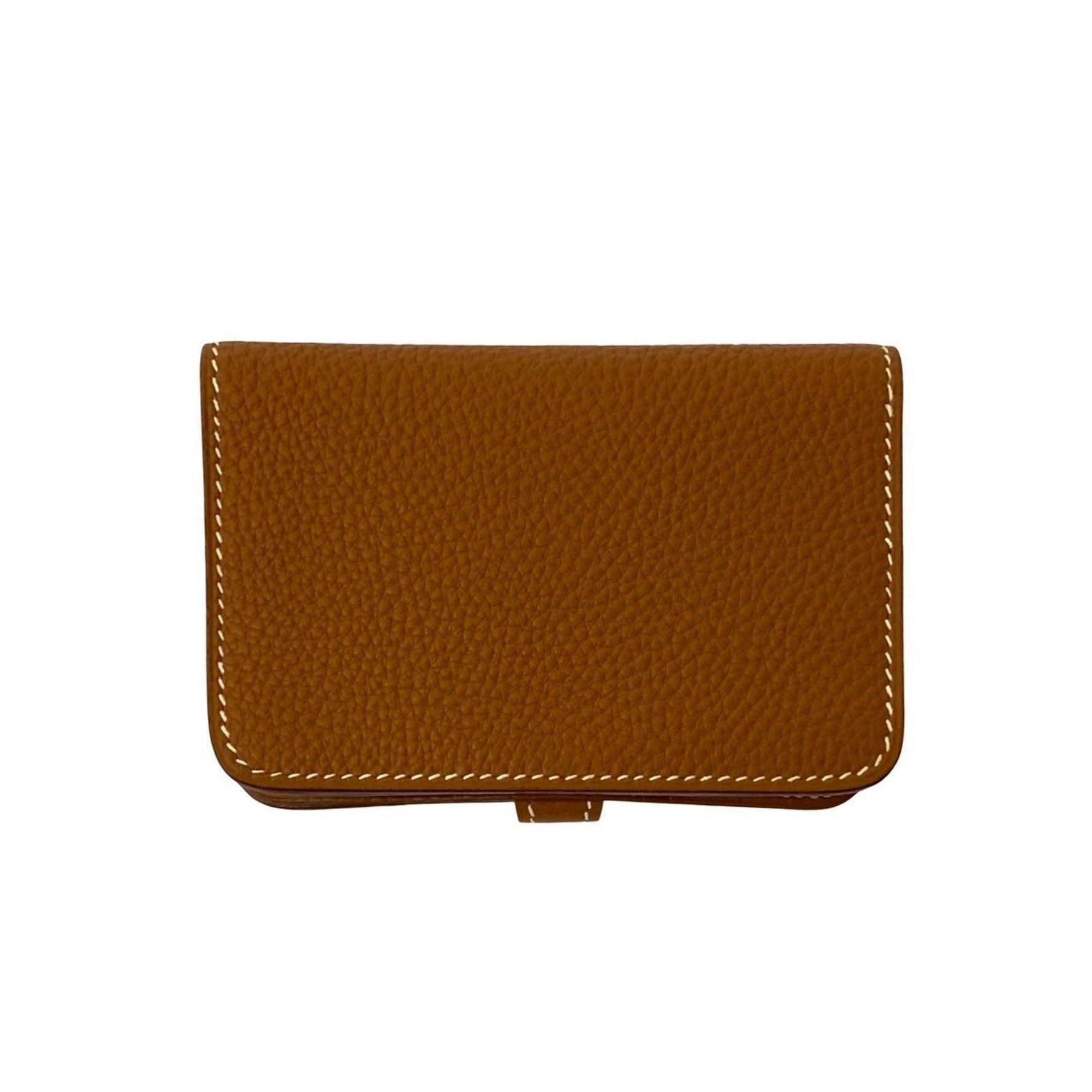 HERMES Dogon Taurillon Clemence Leather Wallet/Coin Purse, Gold