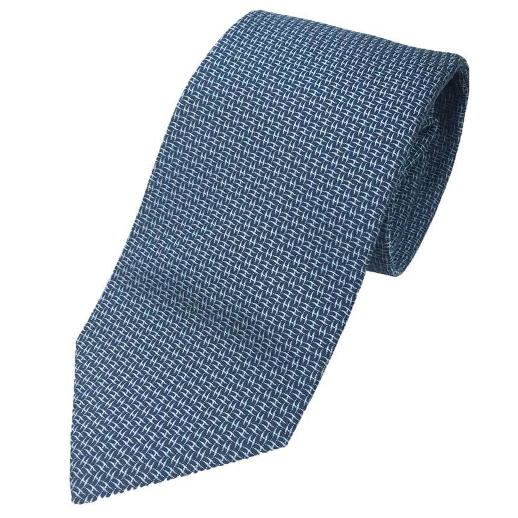 Hermes Tie H Pattern MARINE/BLEU Unused