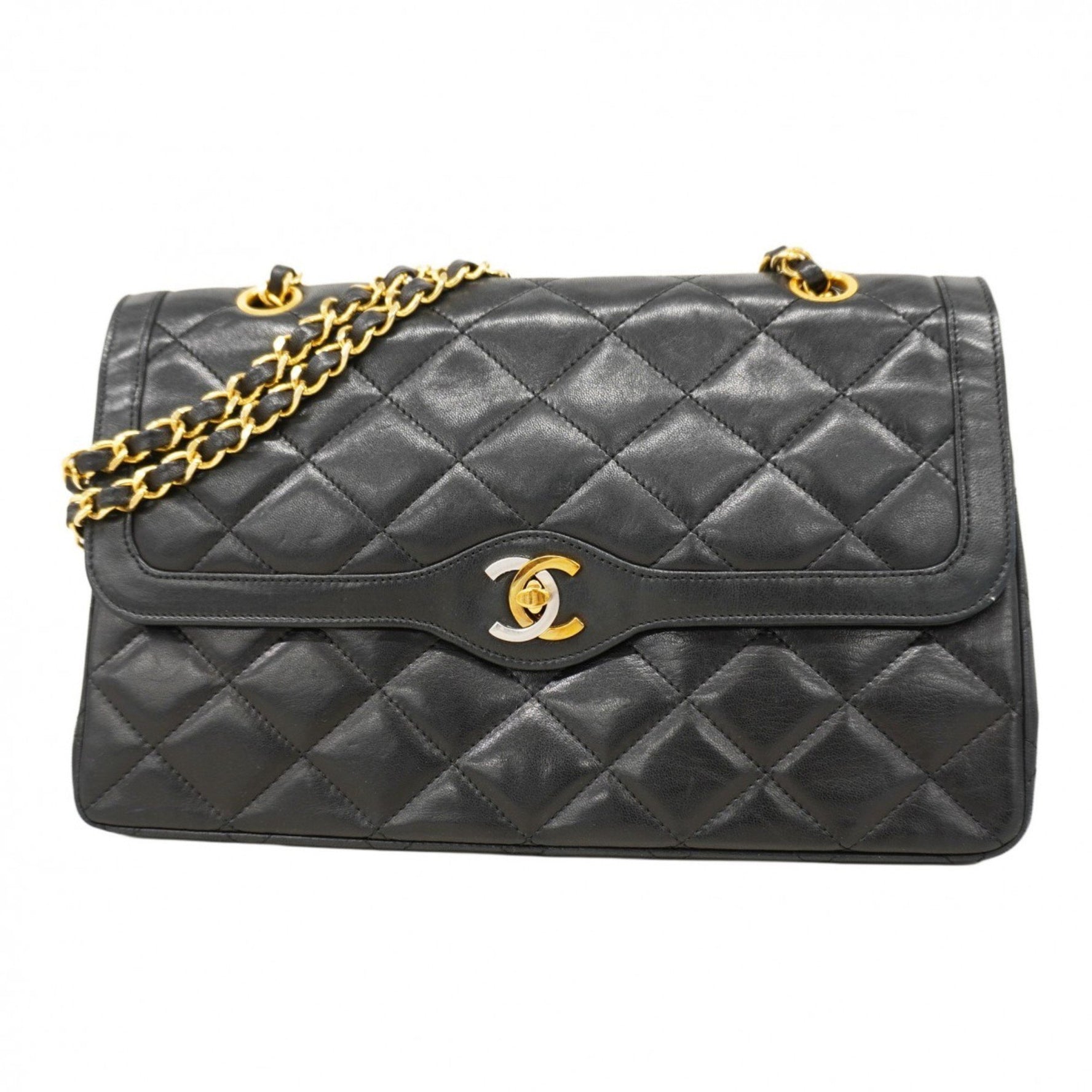 Chanel Matelasse Shoulder Bag, Paris Limited Edition, Double Flap, Chain, Lambskin, Gold