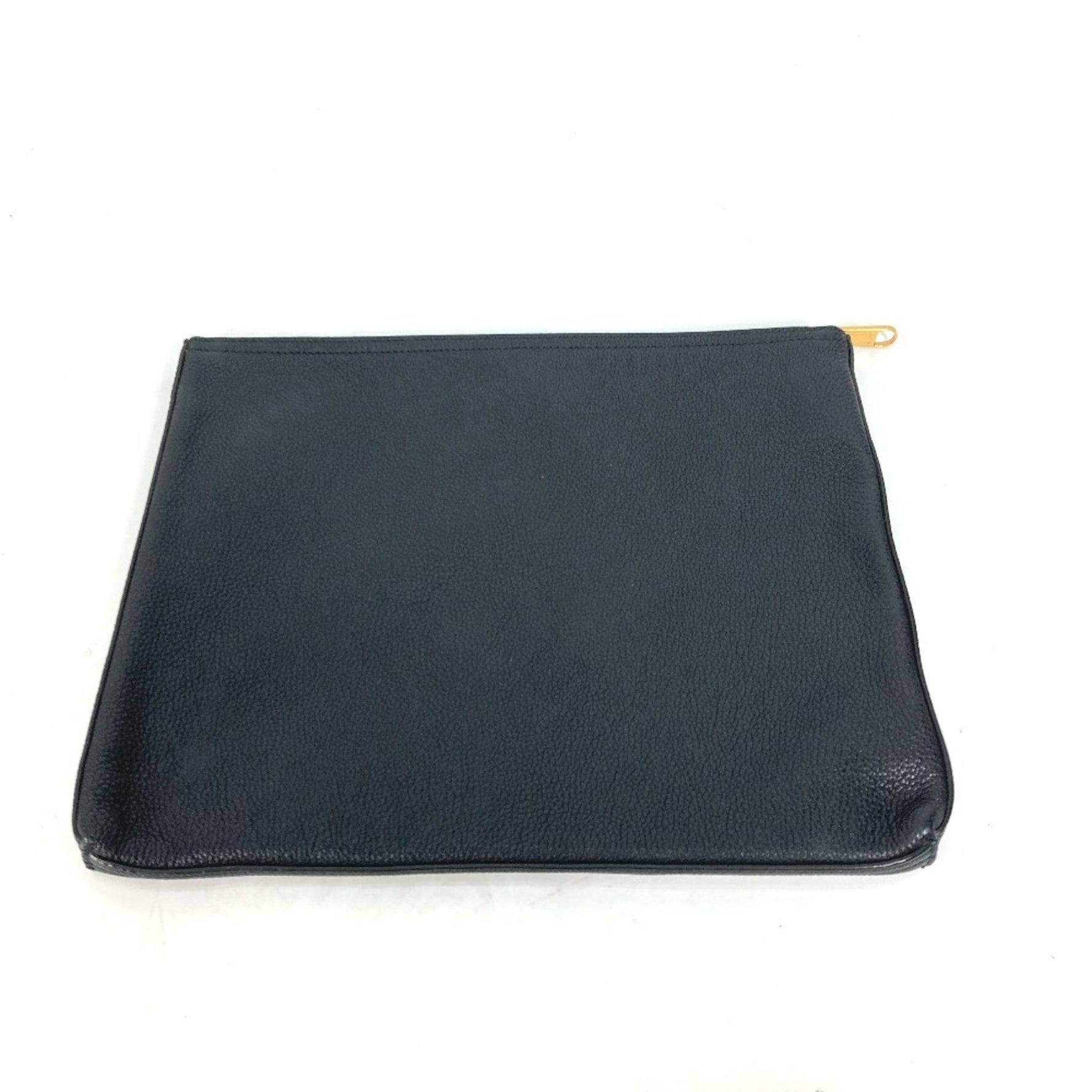 GUCCI Logo Pouch Clutch Bag Leather Men's