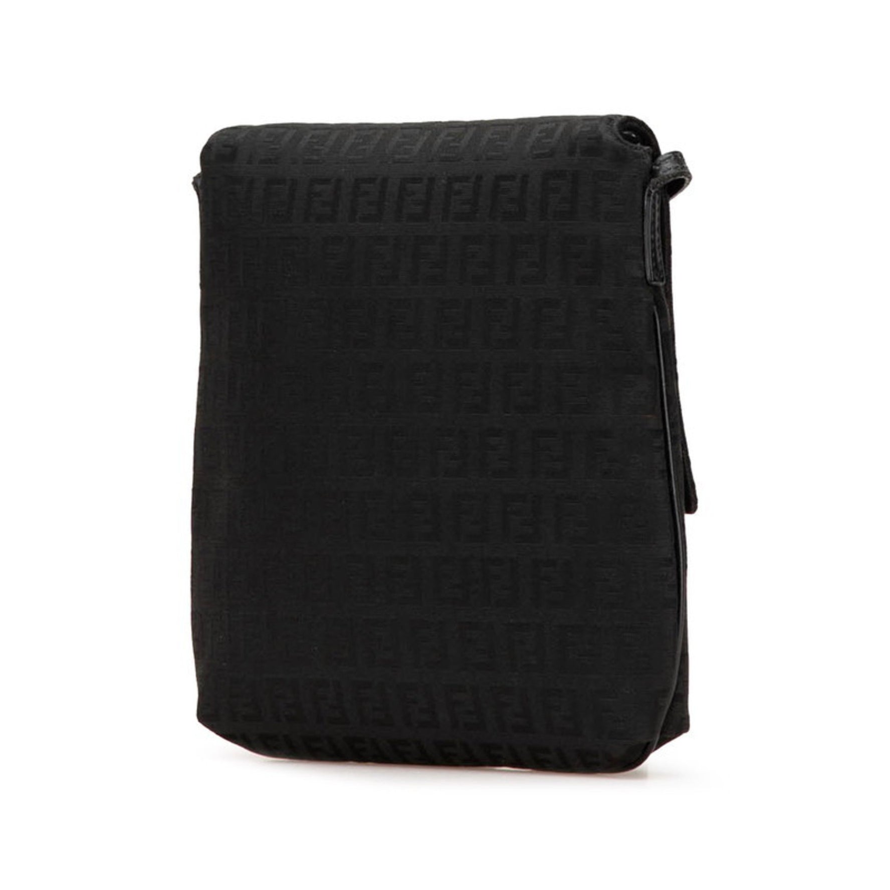 FENDI Zucchino Shoulder Bag Canvas Leather