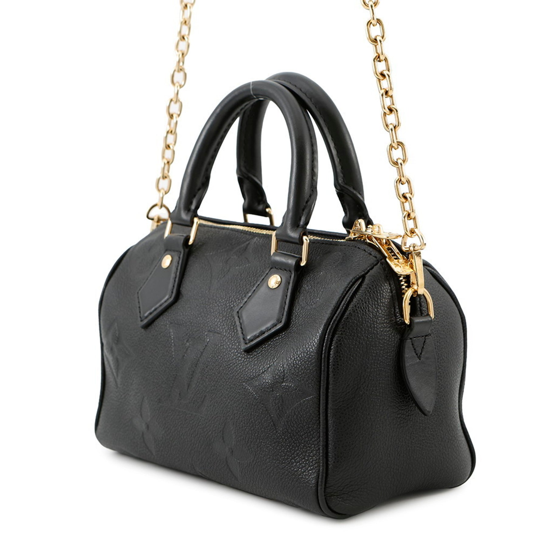 Louis Vuitton Monogram Empreinte Speedy Bandouliere 20 Handbag Black