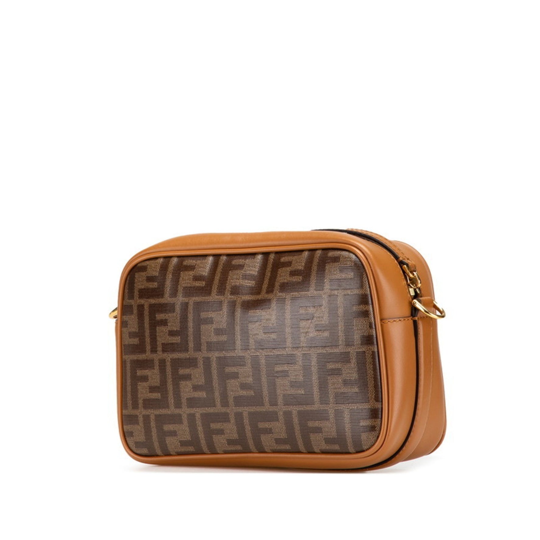 FENDI Zucca Cam Crossbody Shoulder Bag Leather