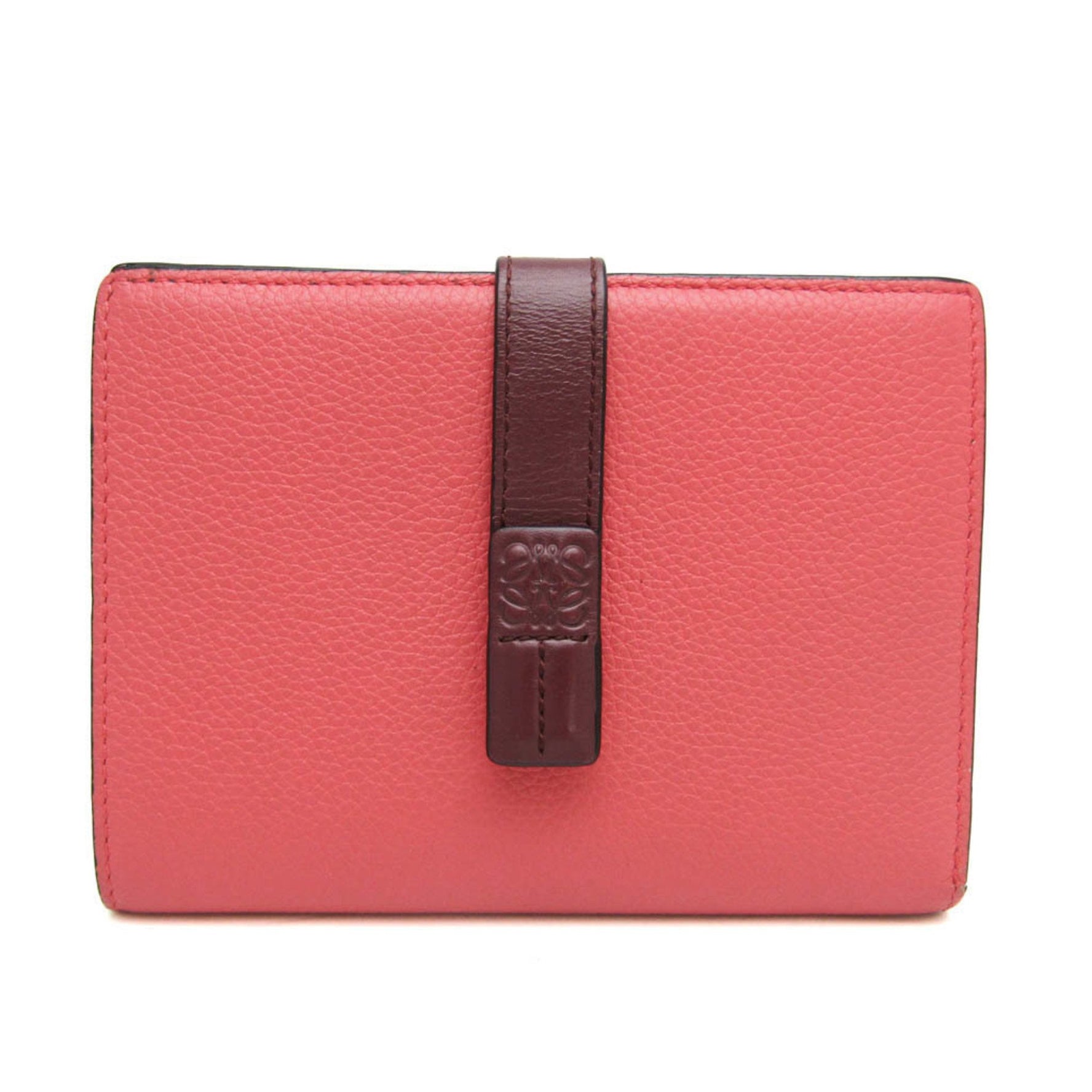Loewe Vertical Wallet Medium Leather Middle Wallet (bi-fold) Bordeaux,Pink,Red Color