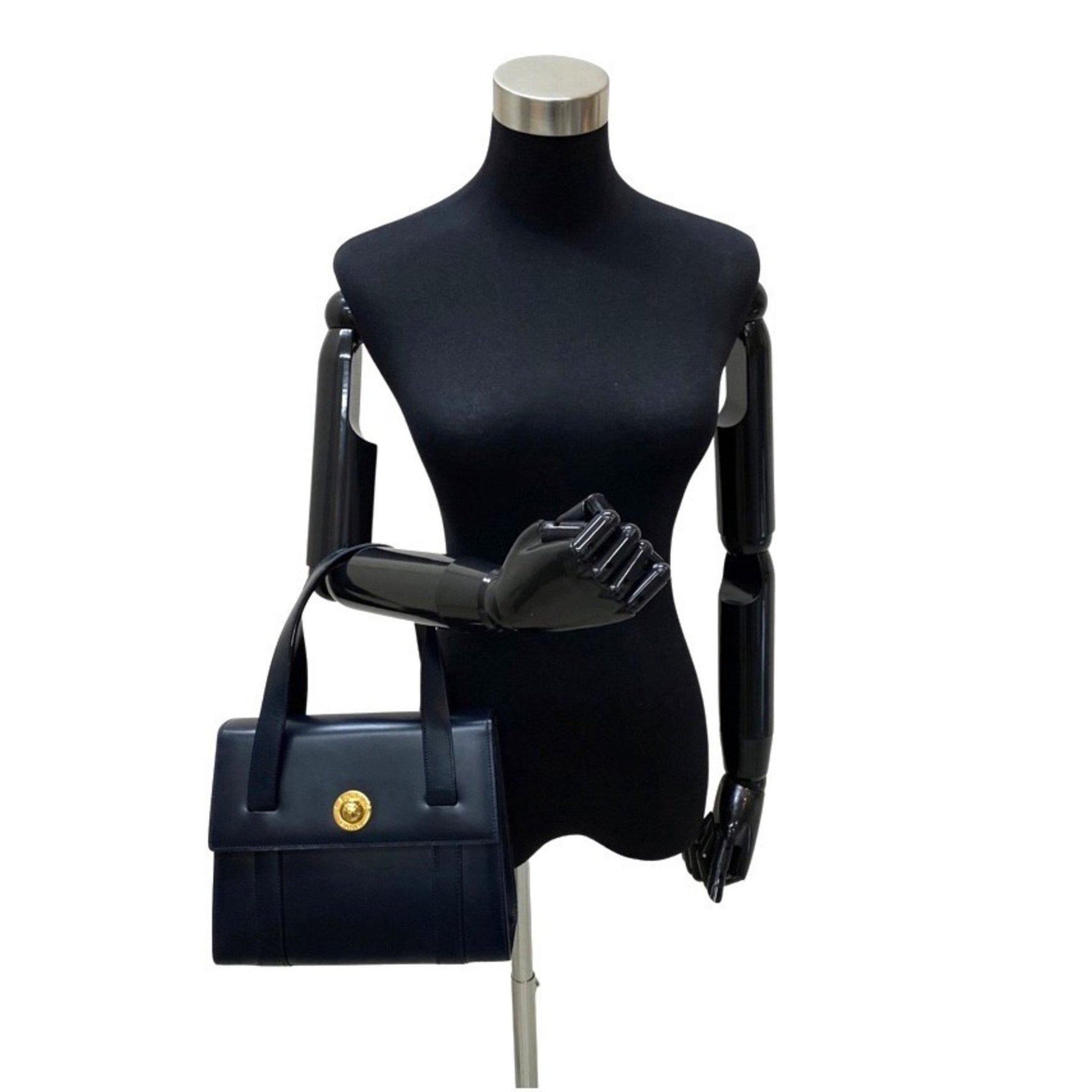 CELINE Vintage Star Ball Metal Fittings Calf Leather Genuine Handbag Shoulder Bag