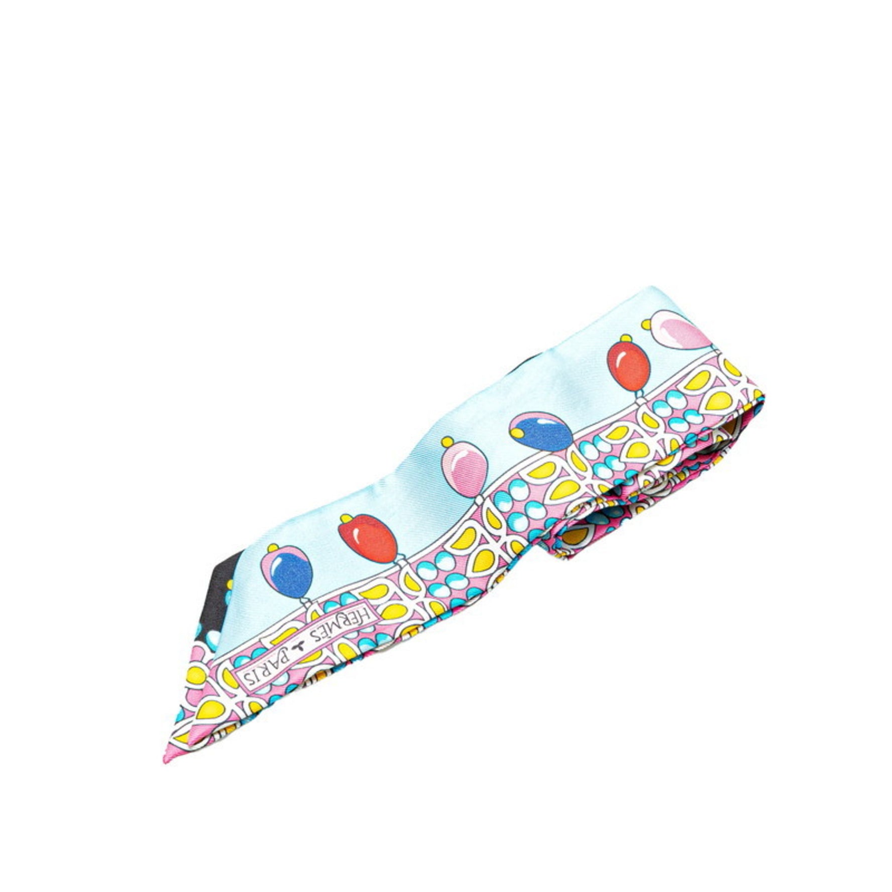 Hermes Twilly Parures Des MAHARAJA Maharaja Jewelry Scarf Muffler Blue Multicolor Silk