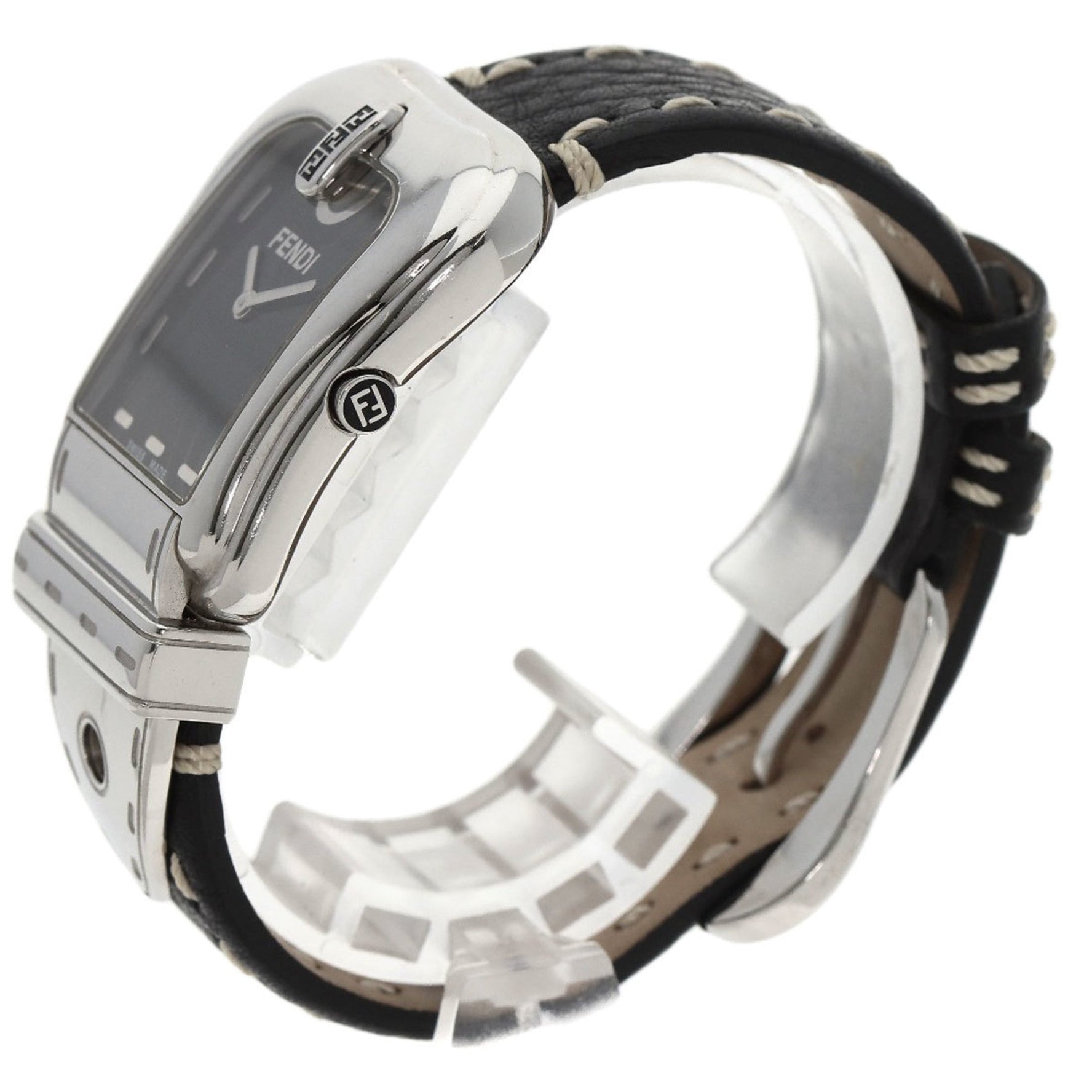 Fendi Buckle Motif Watch Stainless Steel Leather