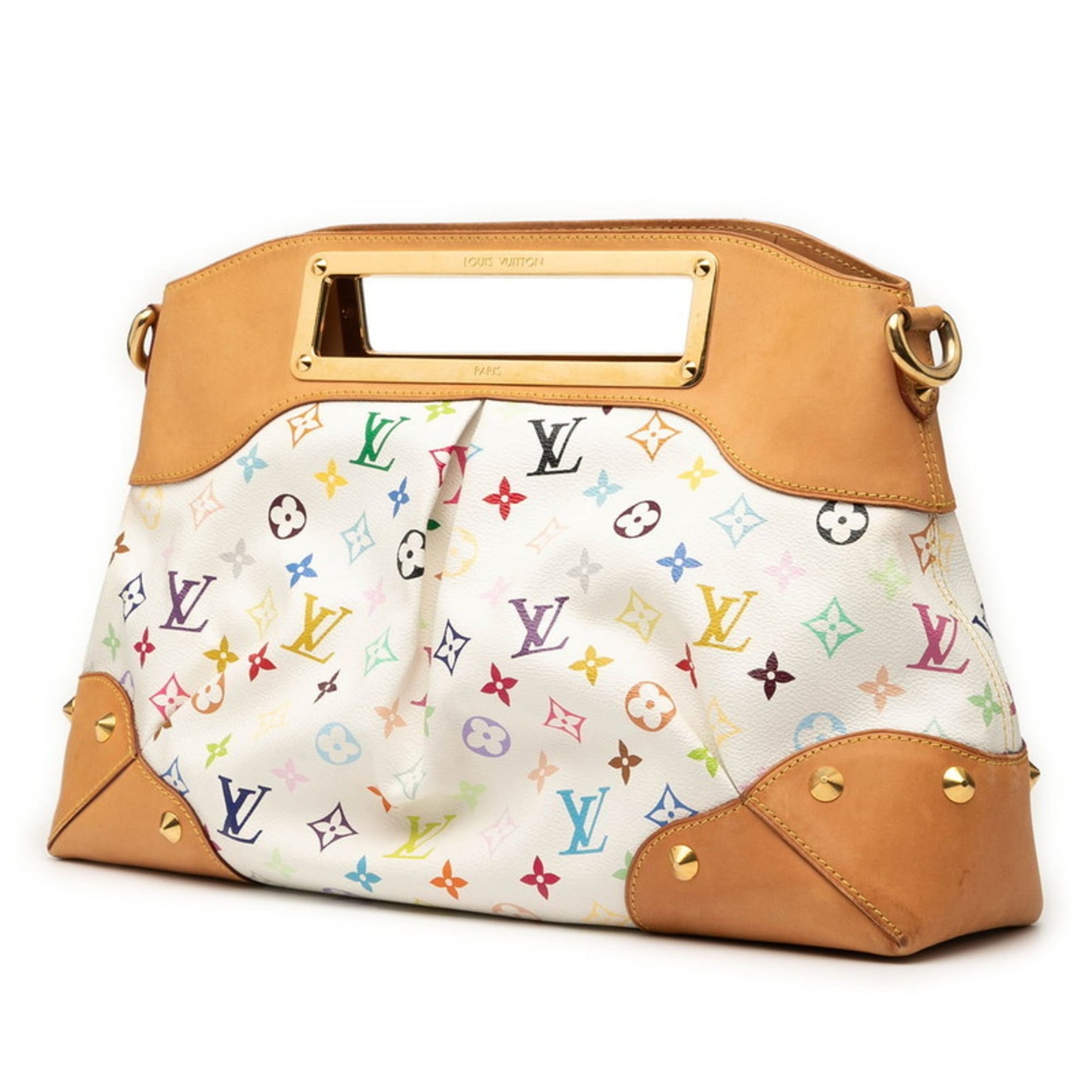 Louis Vuitton Monogram Multicolore Judy GM Handbag Chain Shoulder Bag Blanc White Leather LOUIS VUITTON
