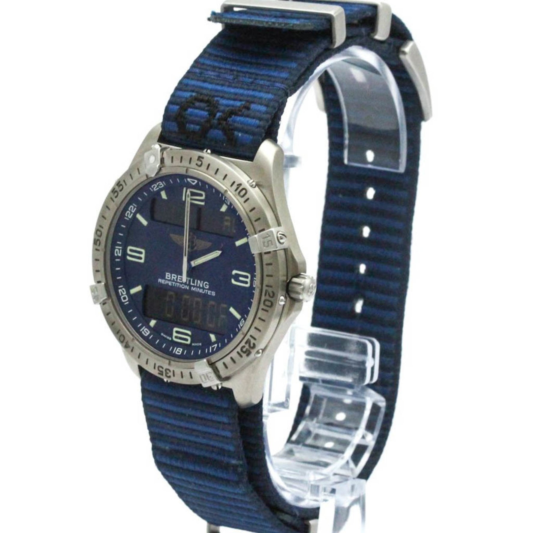 BREITLING Aerospace Titanium Quartz Mens Watch E65062 Polished
