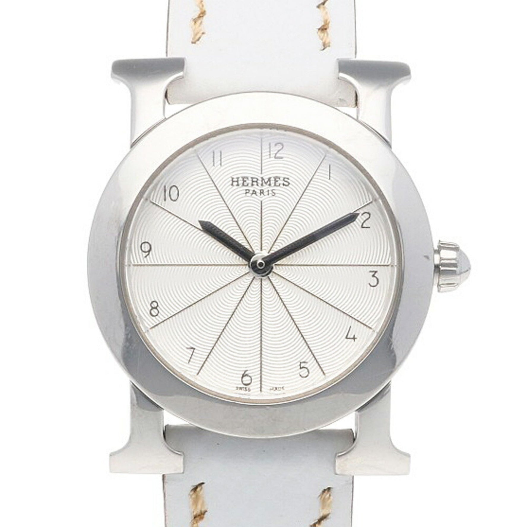 Hermes H Watch Ronde Wristwatch Stainless Steel Quartz Ladies