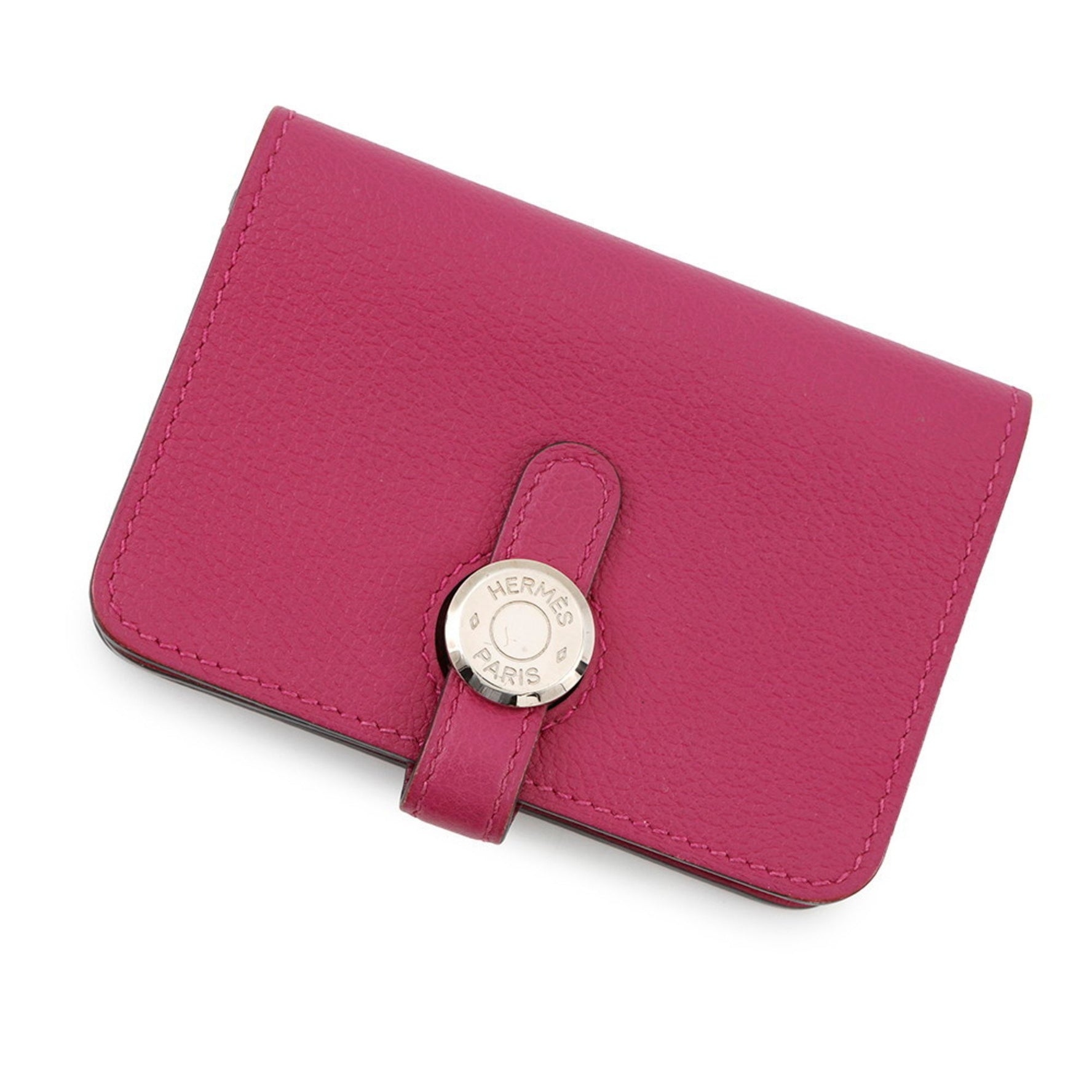 Hermes Hermès Dogon Card Case in Rose Purple with Ebene Color and C Stamp