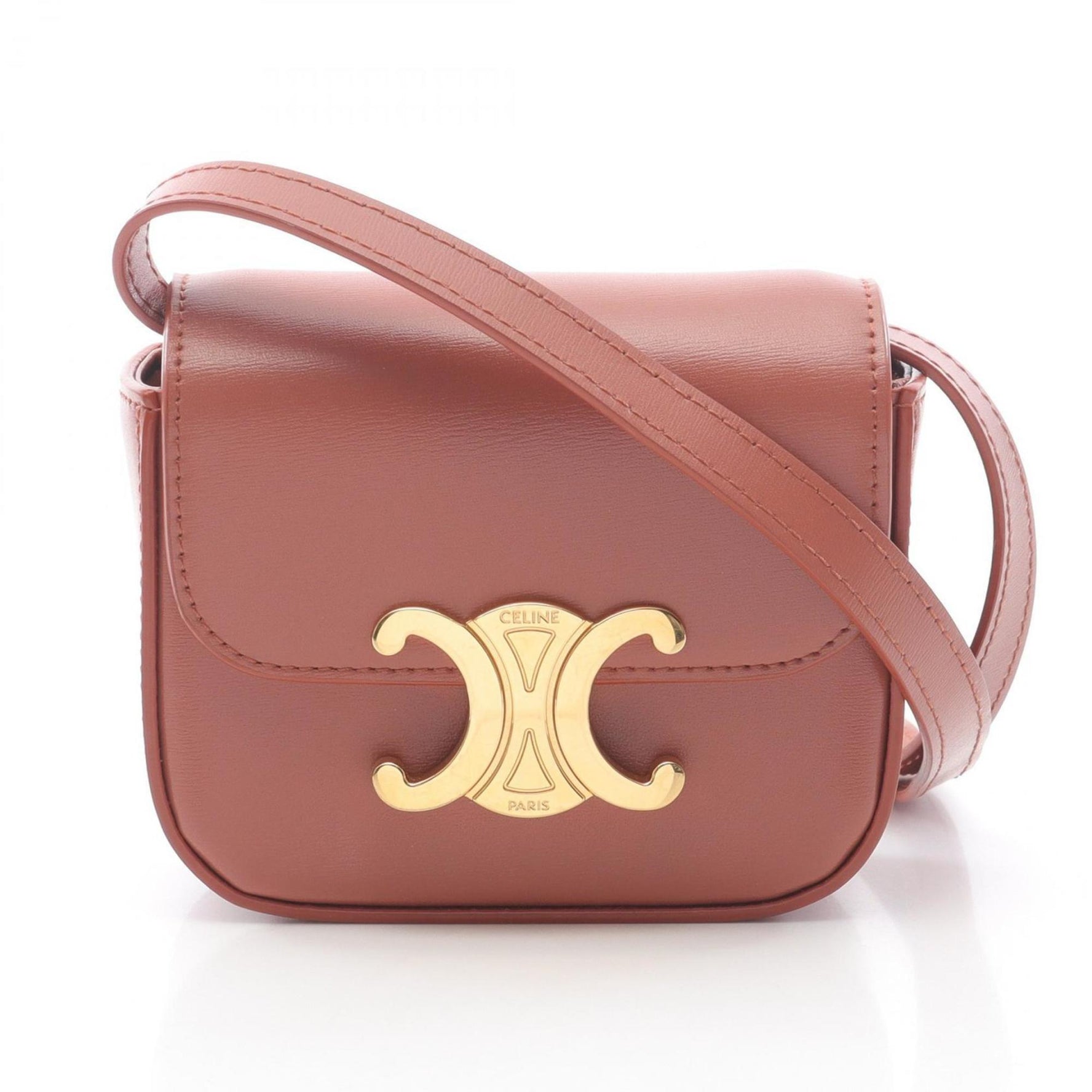 Celine Mini Claude Triomphe Shoulder Bag, Leather