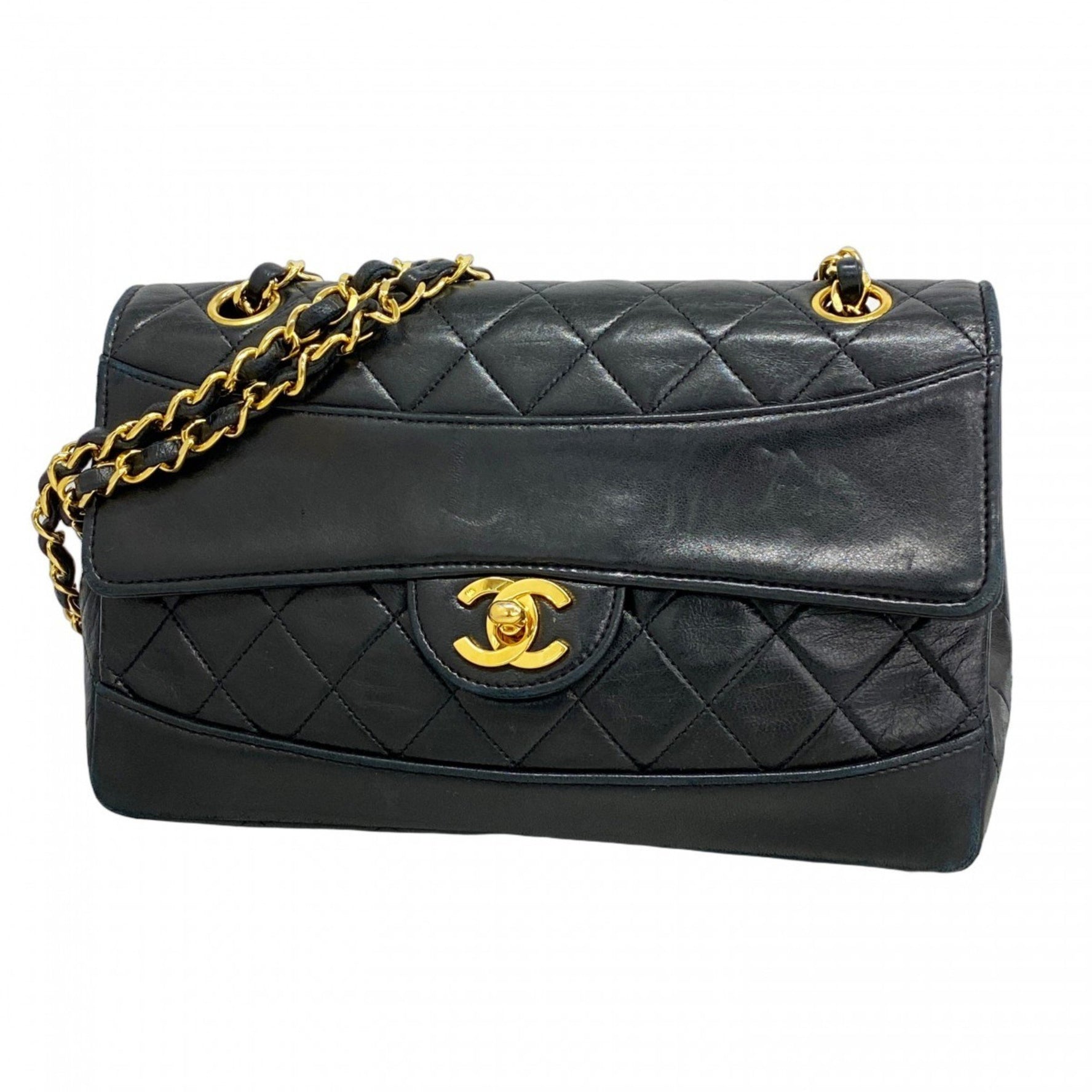 Chanel Shoulder Bag Matelasse W Chain Lambskin