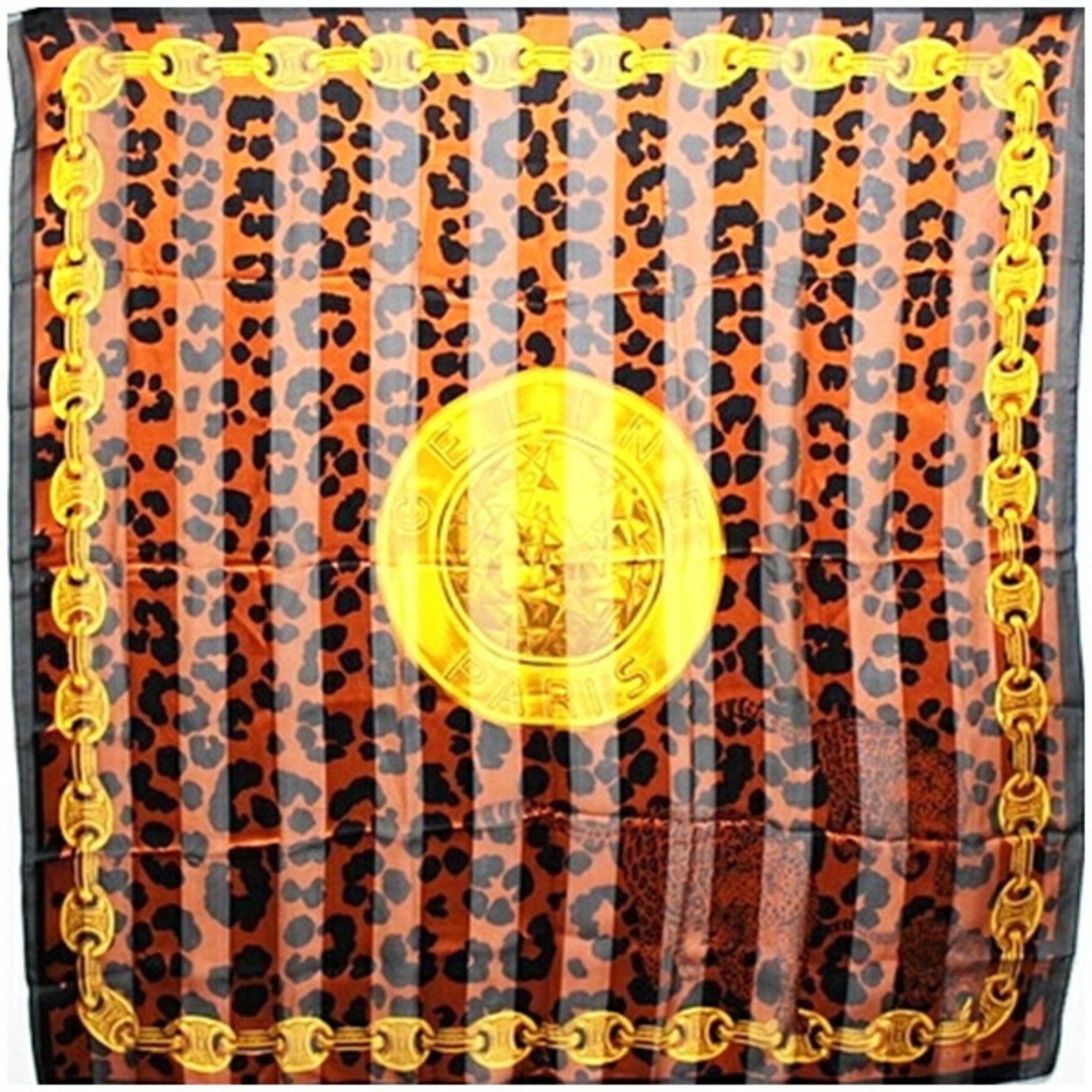 Celine Large Scarf Brown x Black Animal