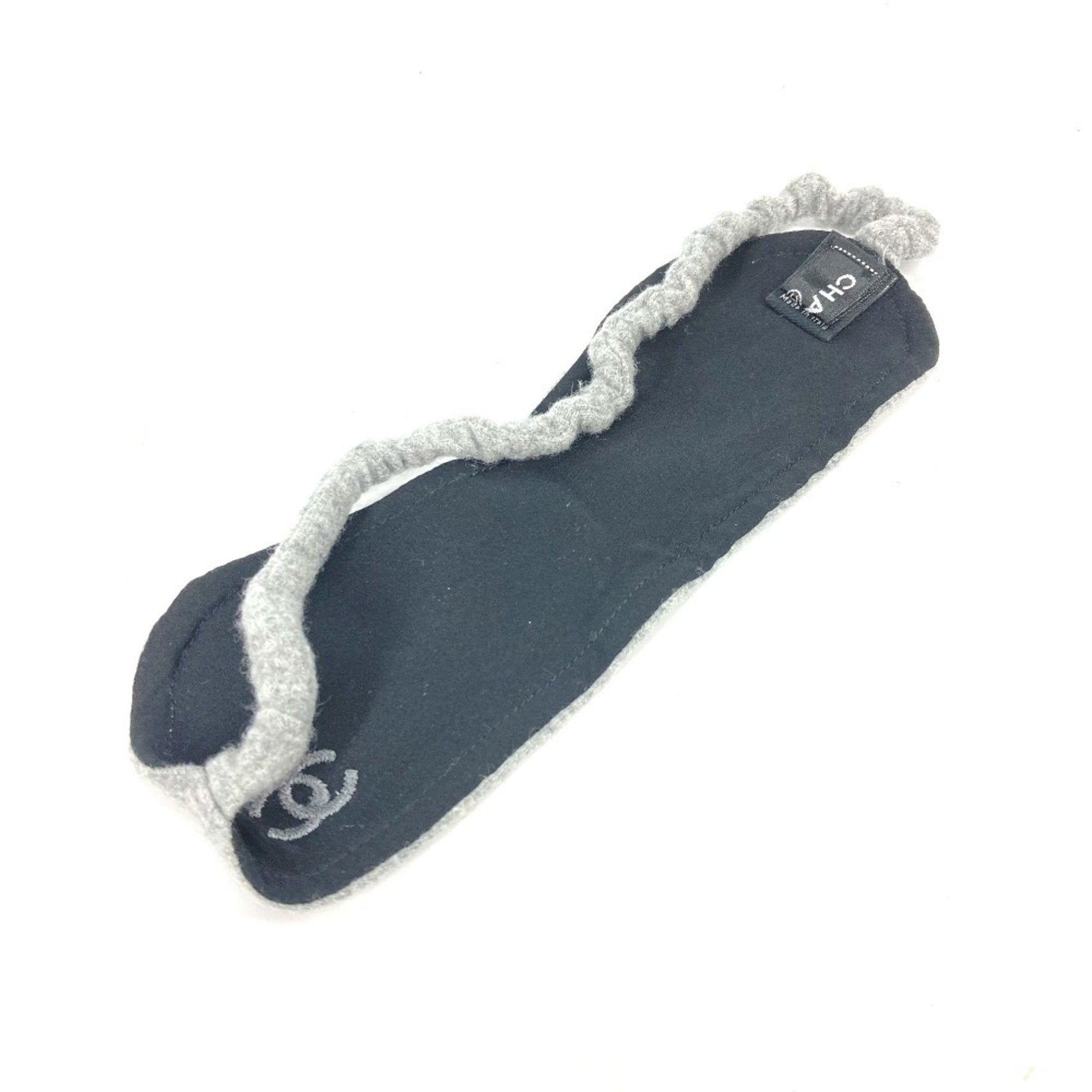 CHANEL CC Coco Mark Eye Mask Travel Goods Sleep Miscellaneous Silk Grey