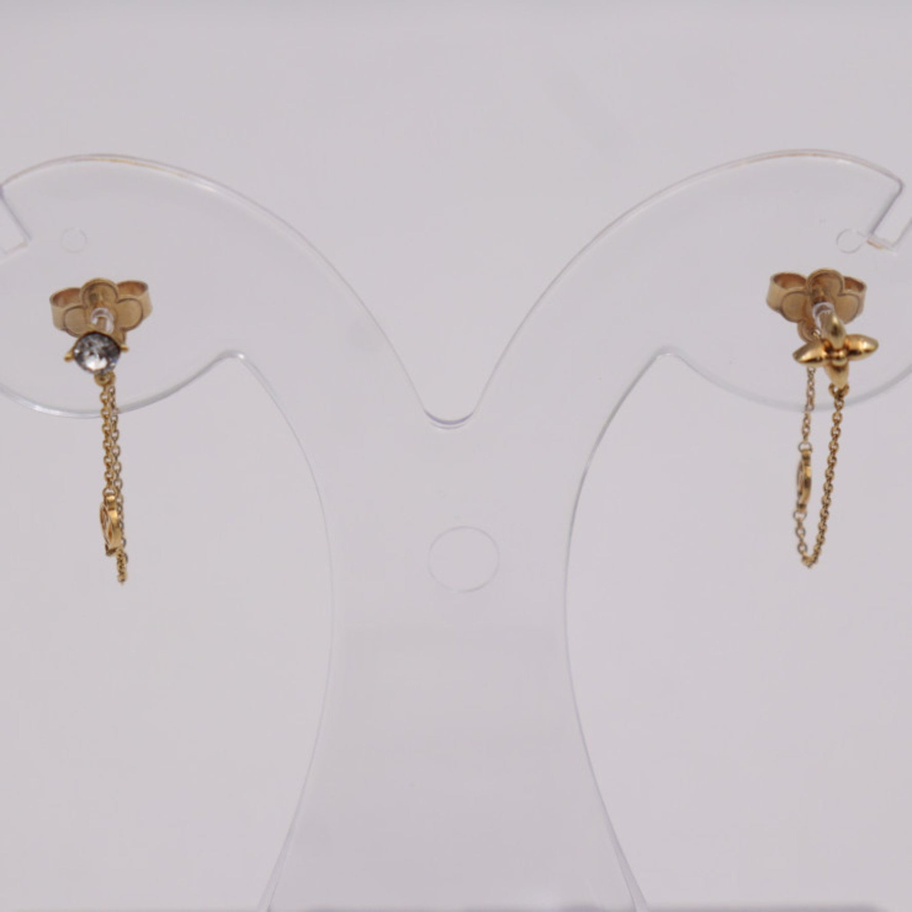 Louis Vuitton Boucle de Reuil Petit Earrings Metal Rhinestone Monogram Flower LV Circle Ear