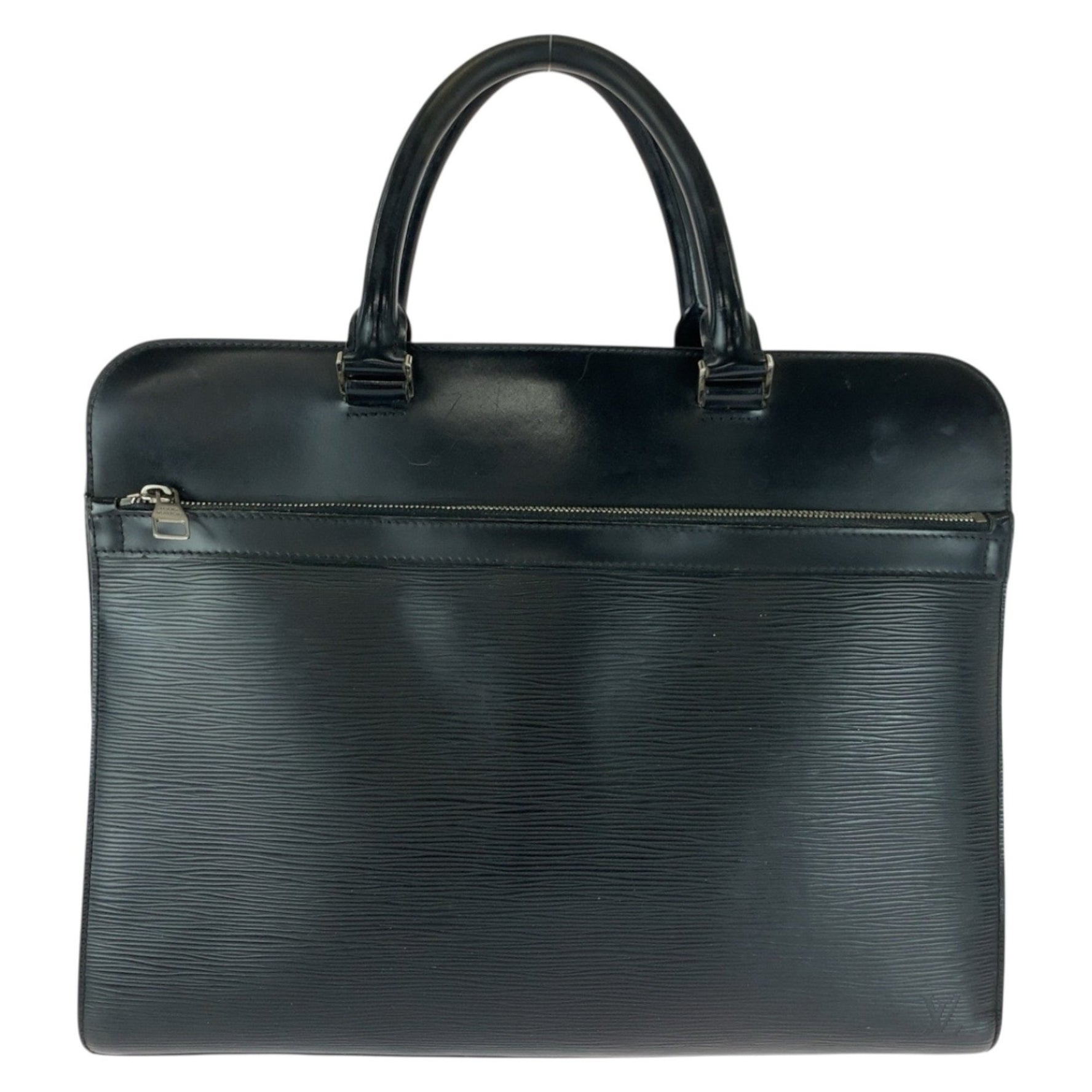 LOUIS VUITTON Epi Bassano GM Noir Black with Silver Hardware and Leather, Business Briefcase